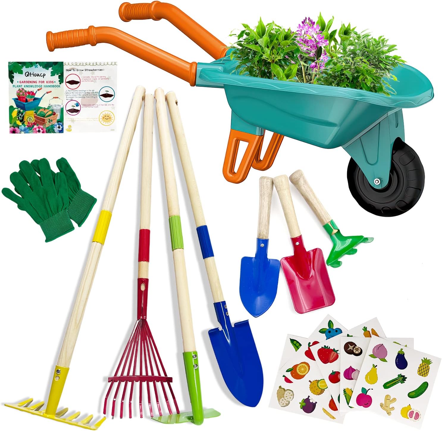 Kids Gardening Tools Outdoor Toys Set, Special Backyard Play with Wheelbarrow, I...
