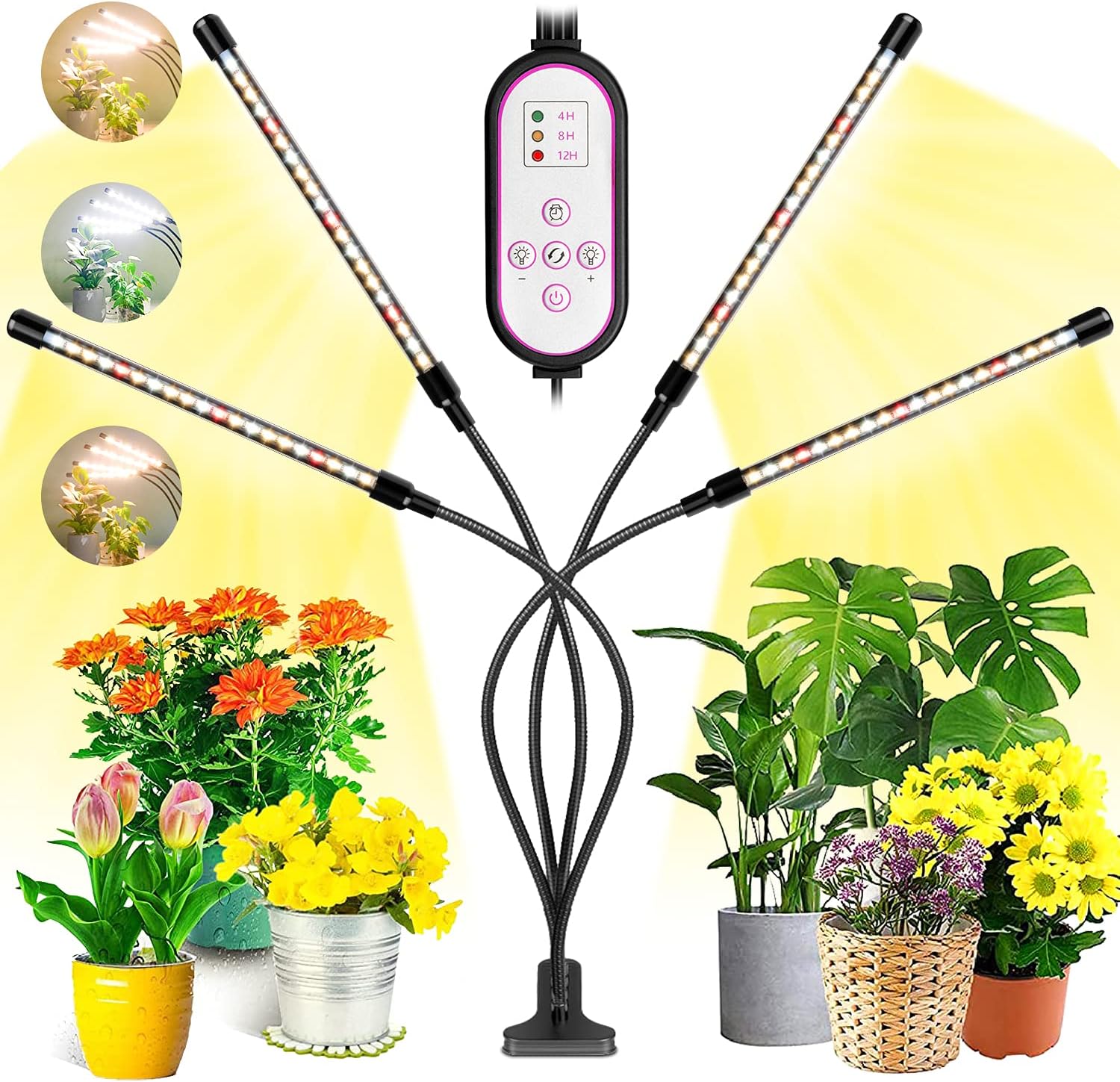 Garpsen Grow Lights for Indoor Plants, 80 LEDs Full Spectrum Led Plant Grow Ligh...