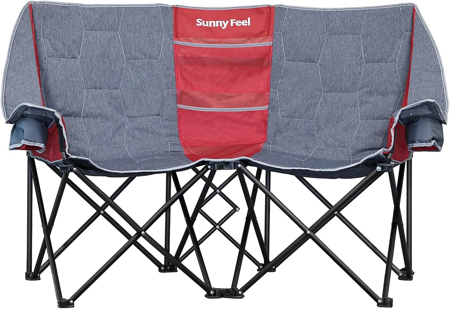 SUNNYFEEL Folding Double Camping Chair, Oversized Loveseat Chair, Heavy Duty Por...