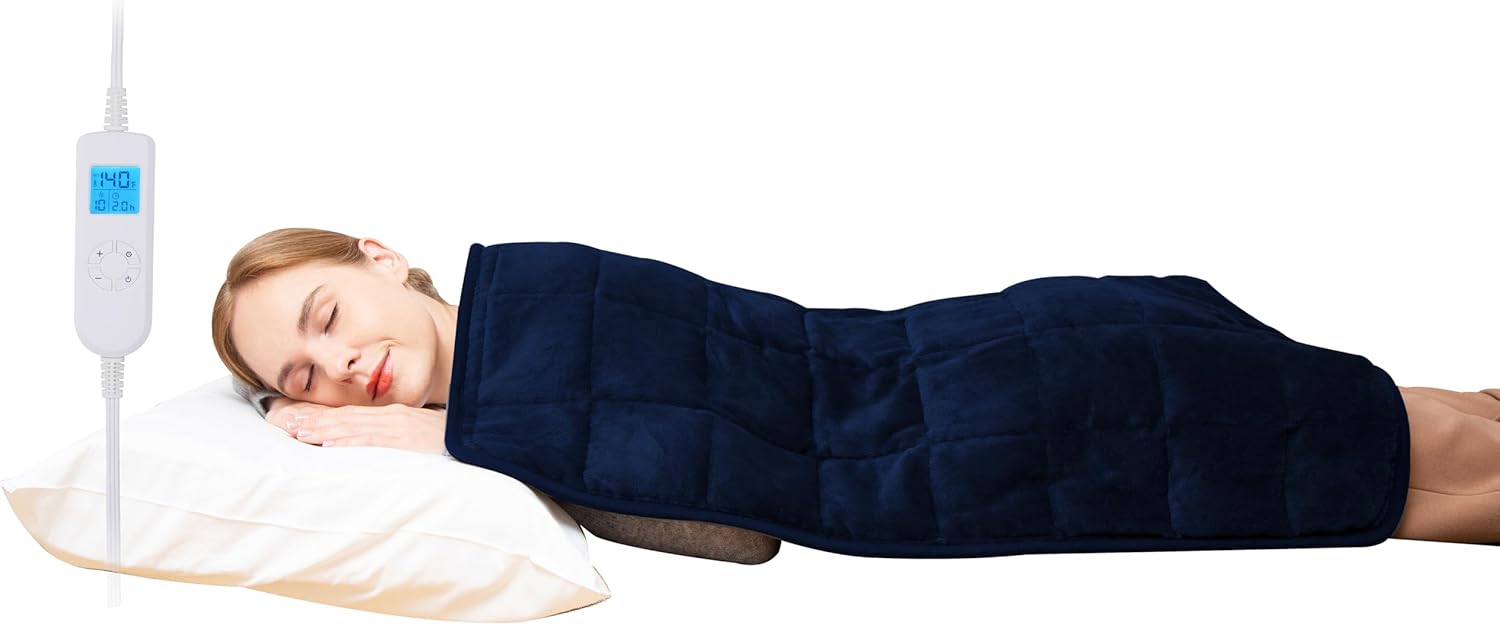 Ruqiji 17''x33'' Weighted Heating Pad, 6lbs with Fast-Heating Technology&10 Temp...
