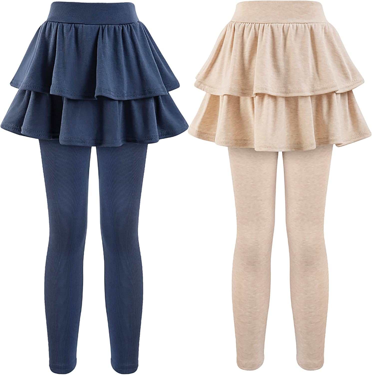 Girls School Uniform Pants, Stylish Uniform Leggings with Skirts, Comfortable St...