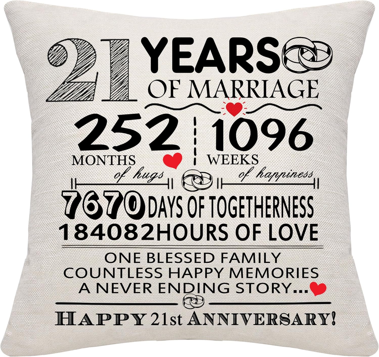 21 Years of Marriage Gift, Special 21st Wedding Anniversary Keepsake Decoration,...