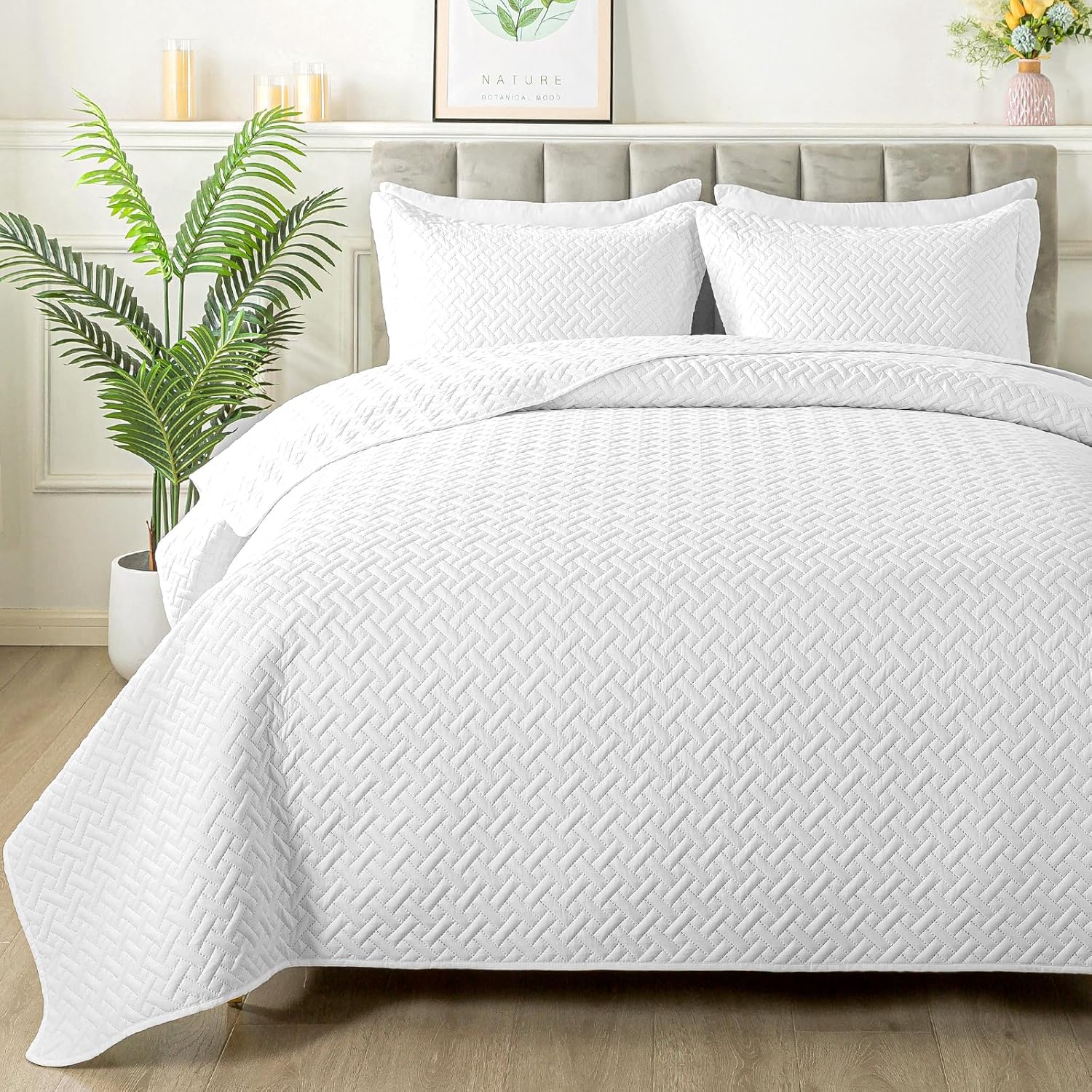 HYLEORY Quilt Set, Special Lightweight Quilt for King Size Bed, Innovative Summe...