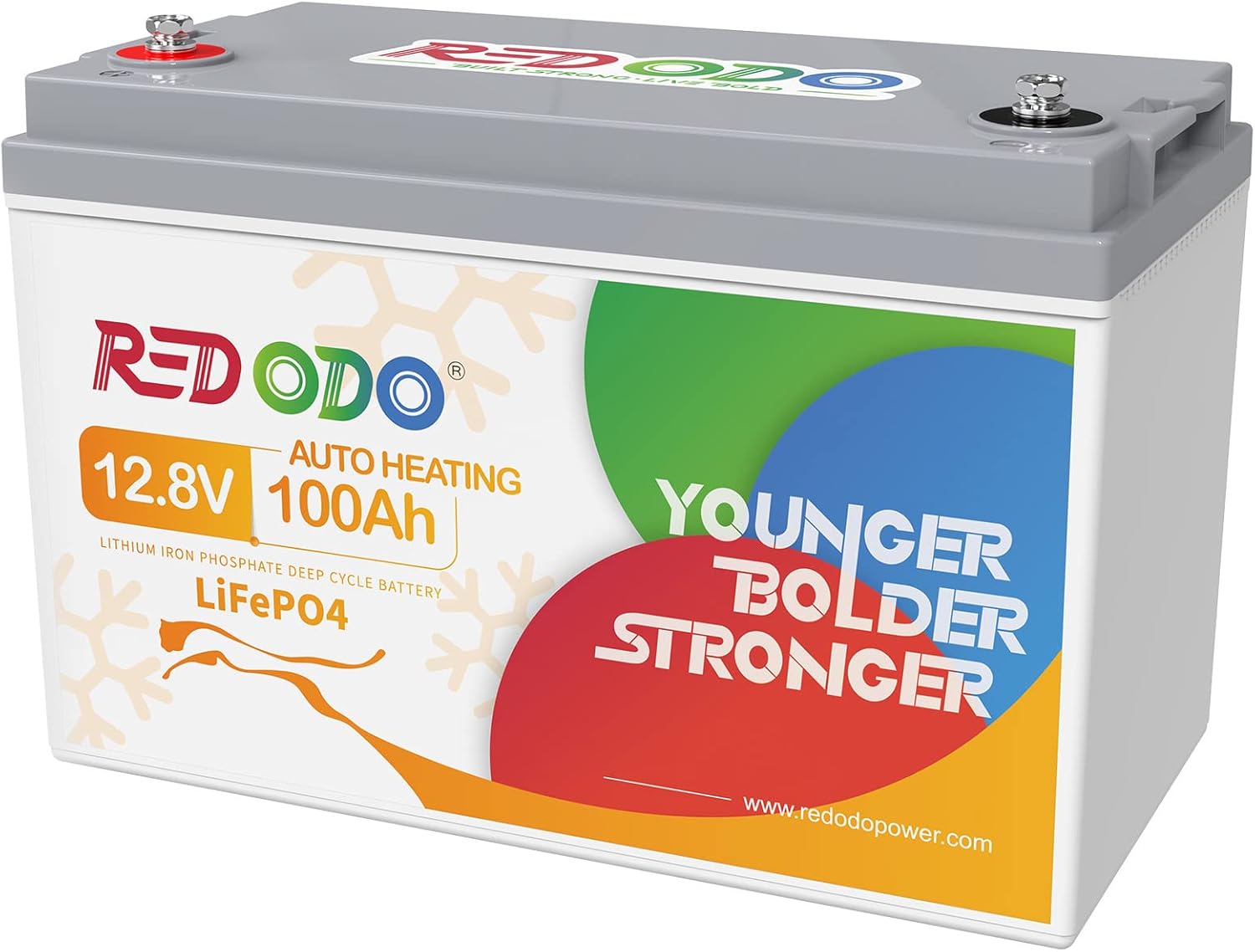 Redodo 12V 100Ah LiFePO4 Battery with Self-Heating, Built-in 100A BMS, Supports...