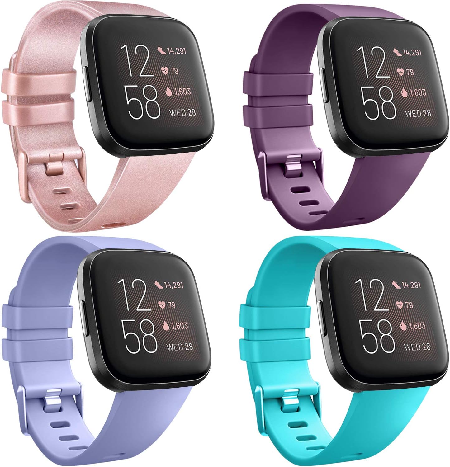 Yandu [4 Pack] Straps, Special Replacement Accessories Compatible with Fitbit Ve...