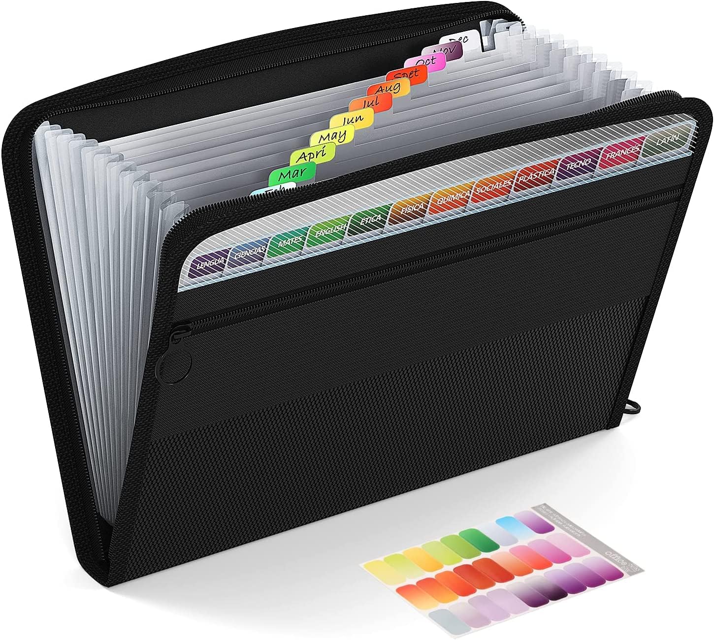 ABC Life Expanding File Organiser, Special Organiser with Mesh Bag, High-Quality...