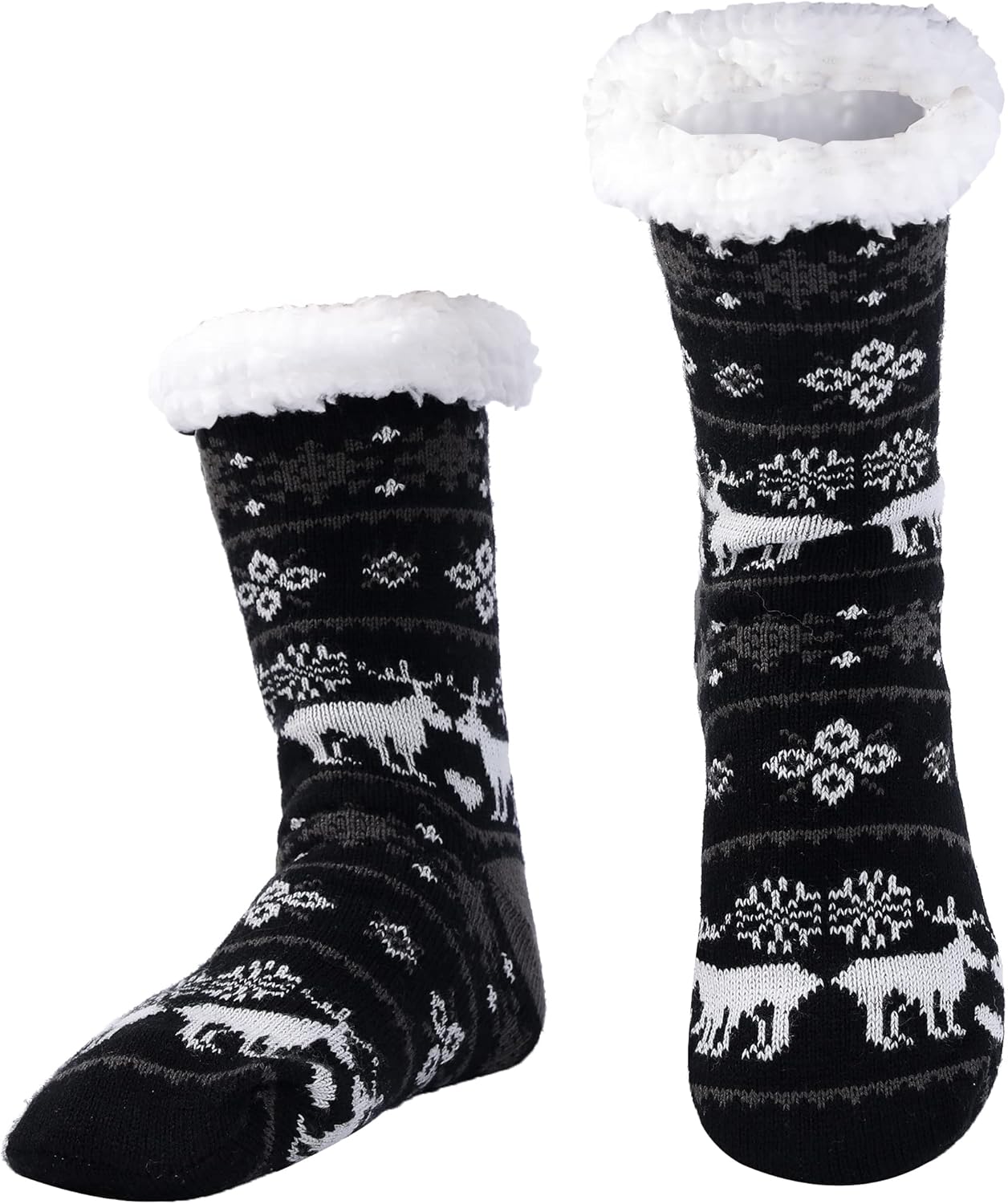 WOTENCE Men's Slipper Socks, Special Cozy Extra Thick Fleece Lined Socks, Innova...
