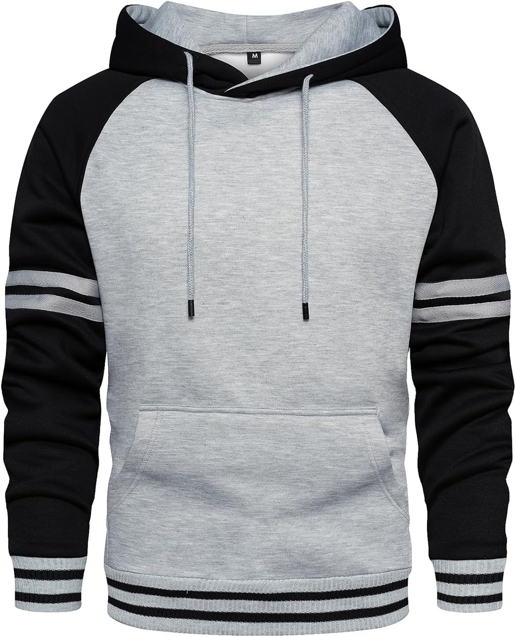 LBL Men's Fleece Hoodie Pullover Casual Hoody Contrast Color Drawstring Sweatshi...