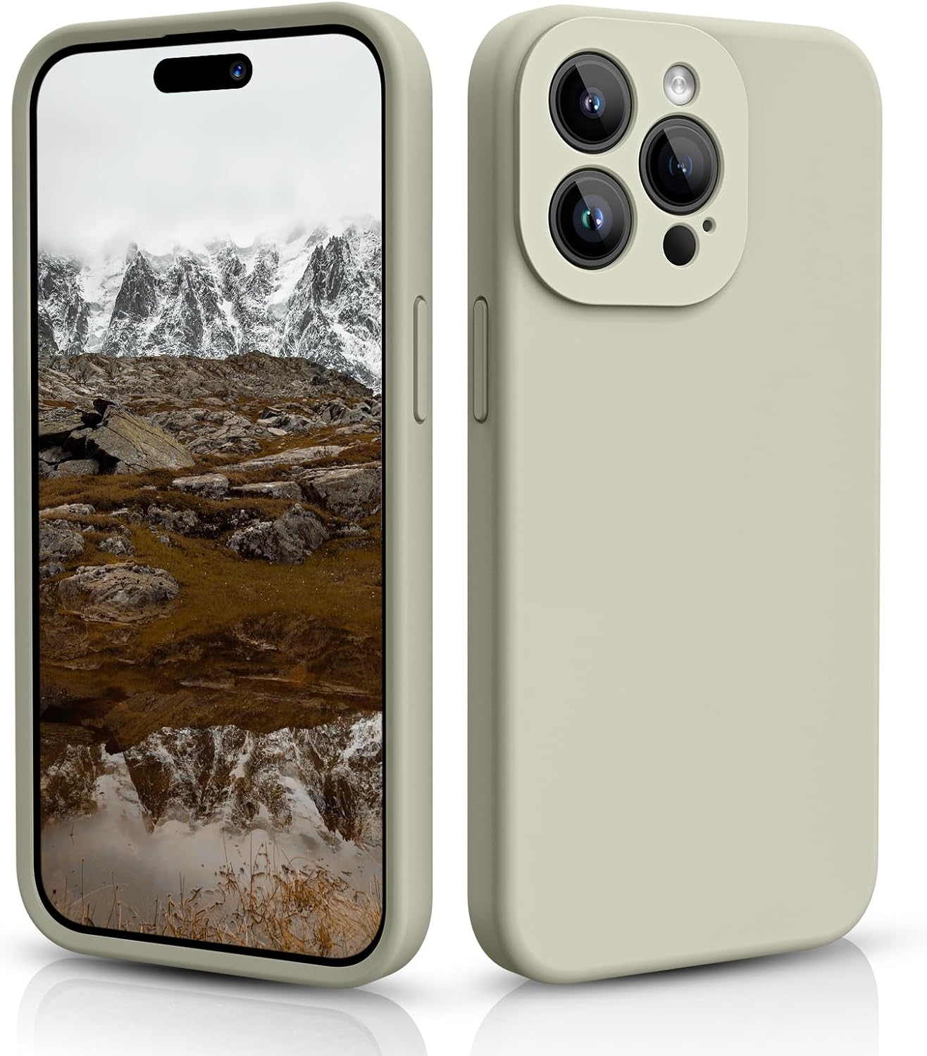 CALOOP Slim-Fit for iPhone 15 Pro Max Case,Skin Soft Liquid Silicone,Sturdy Hard...