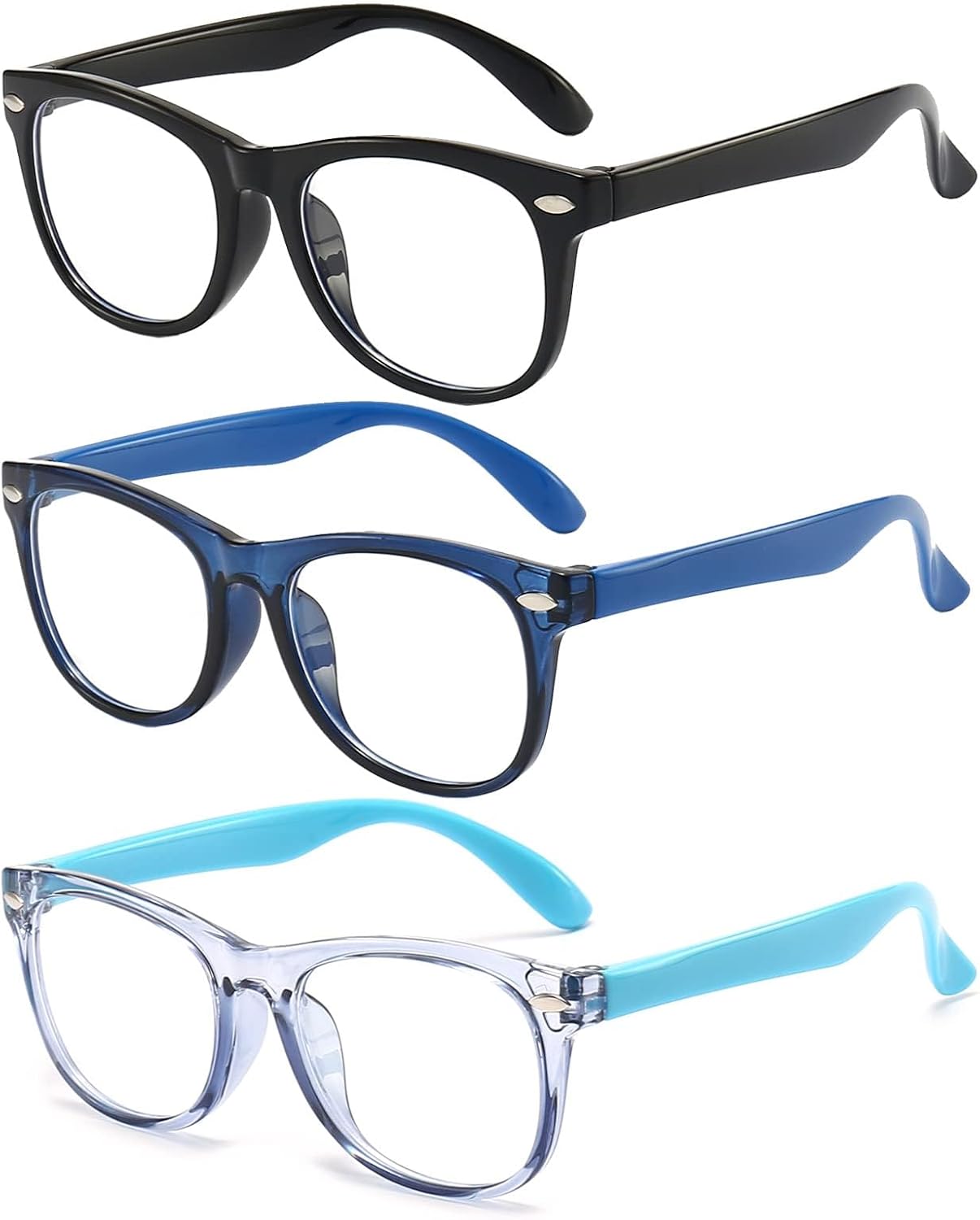 3 Pack kids Blue Light Blocking Glasses For Girls And Boys Computer Blue Light B...