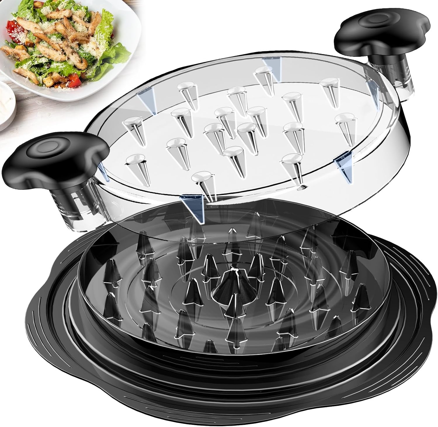 Chicken Shredder Large Chicken Breast Shredder Tool Twister with Brush&Fork, Vis...