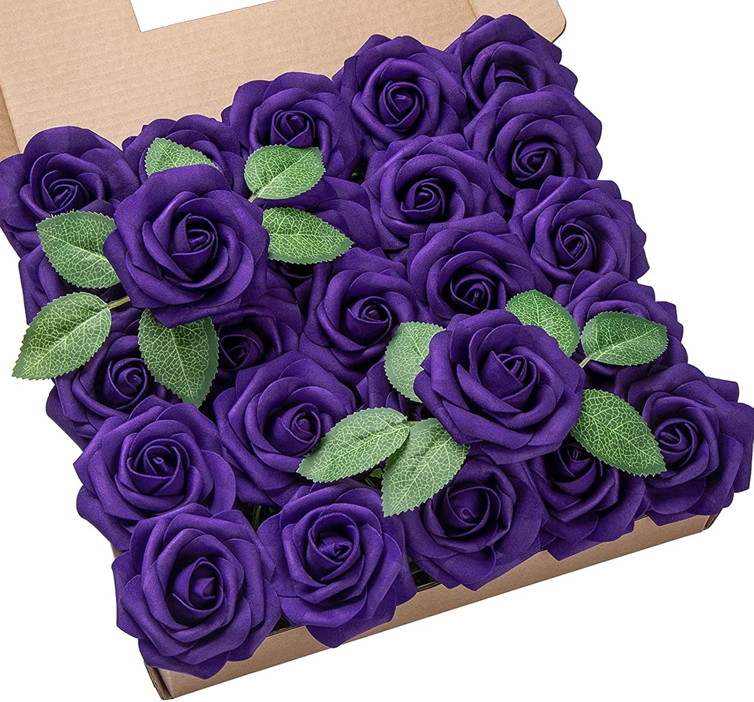 DuHouse Artificial Roses Flowers, Special 25Pcs Fake Rose with Stems, Innovative...