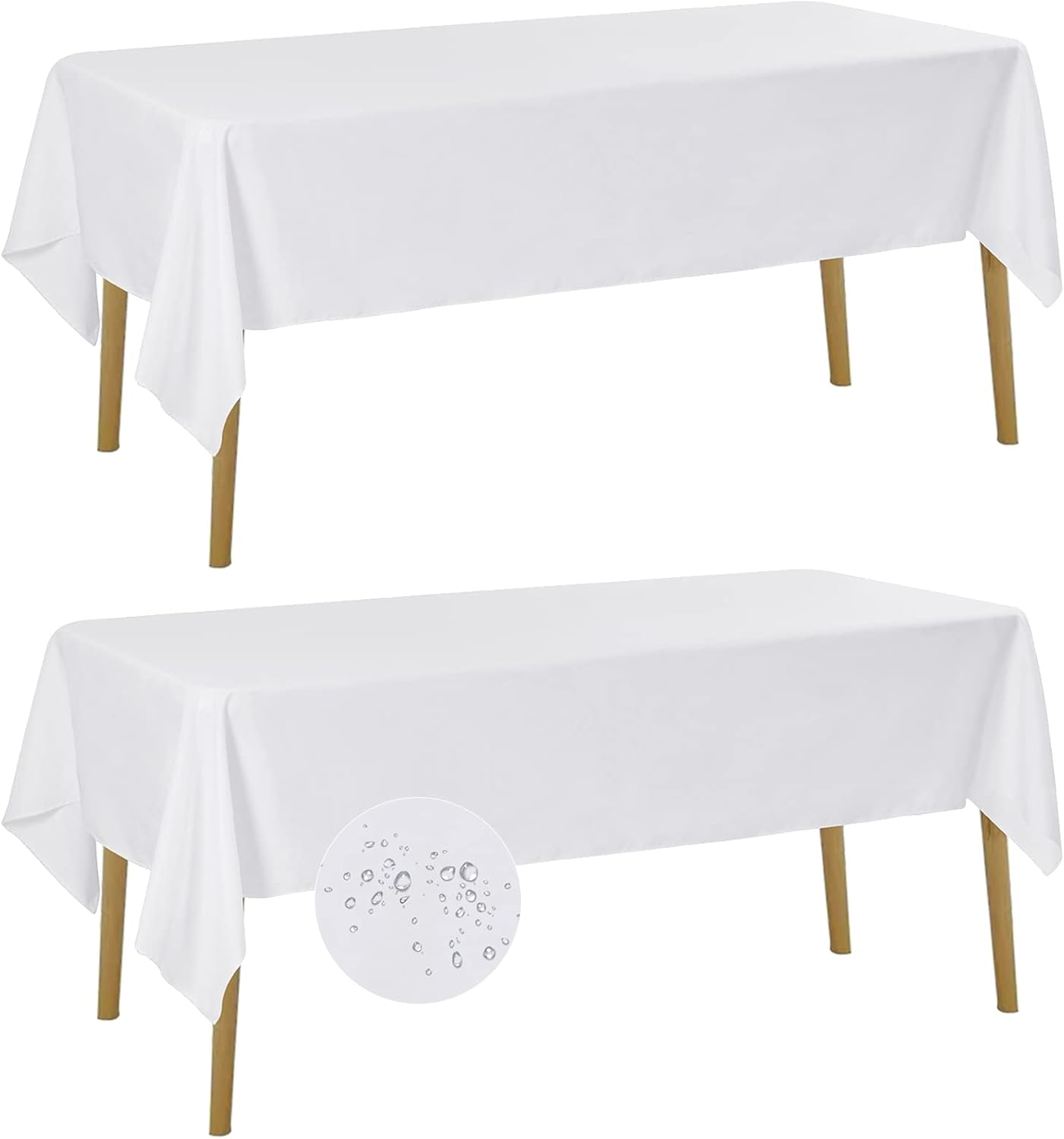 Fokitut 2 Pack Waterproof Rectangle Tablecloth, 60x120 Inch,Stain Resistant and...