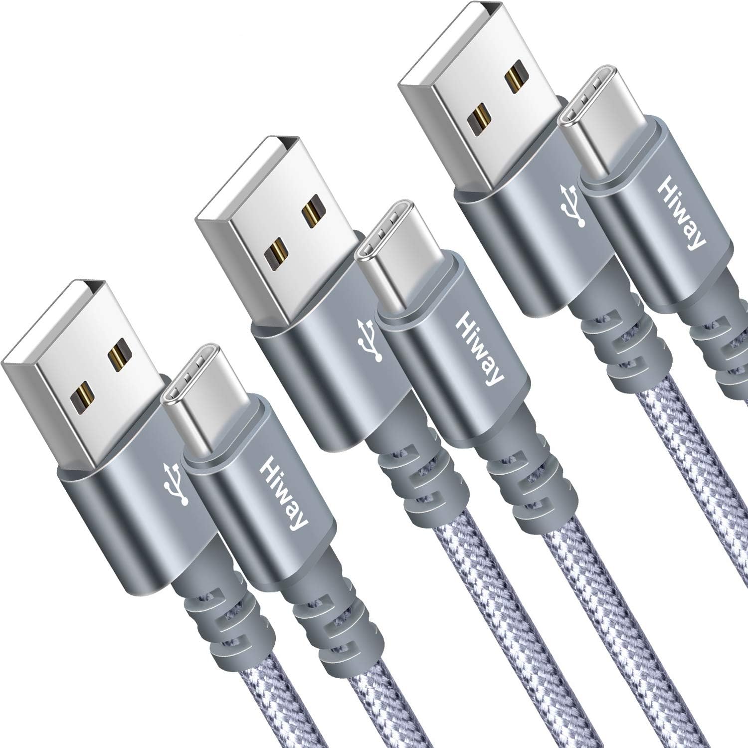 Hiway USB C Cable, High-Quality 3-Pack Fast Charging USB A to USB C Charger Cabl...