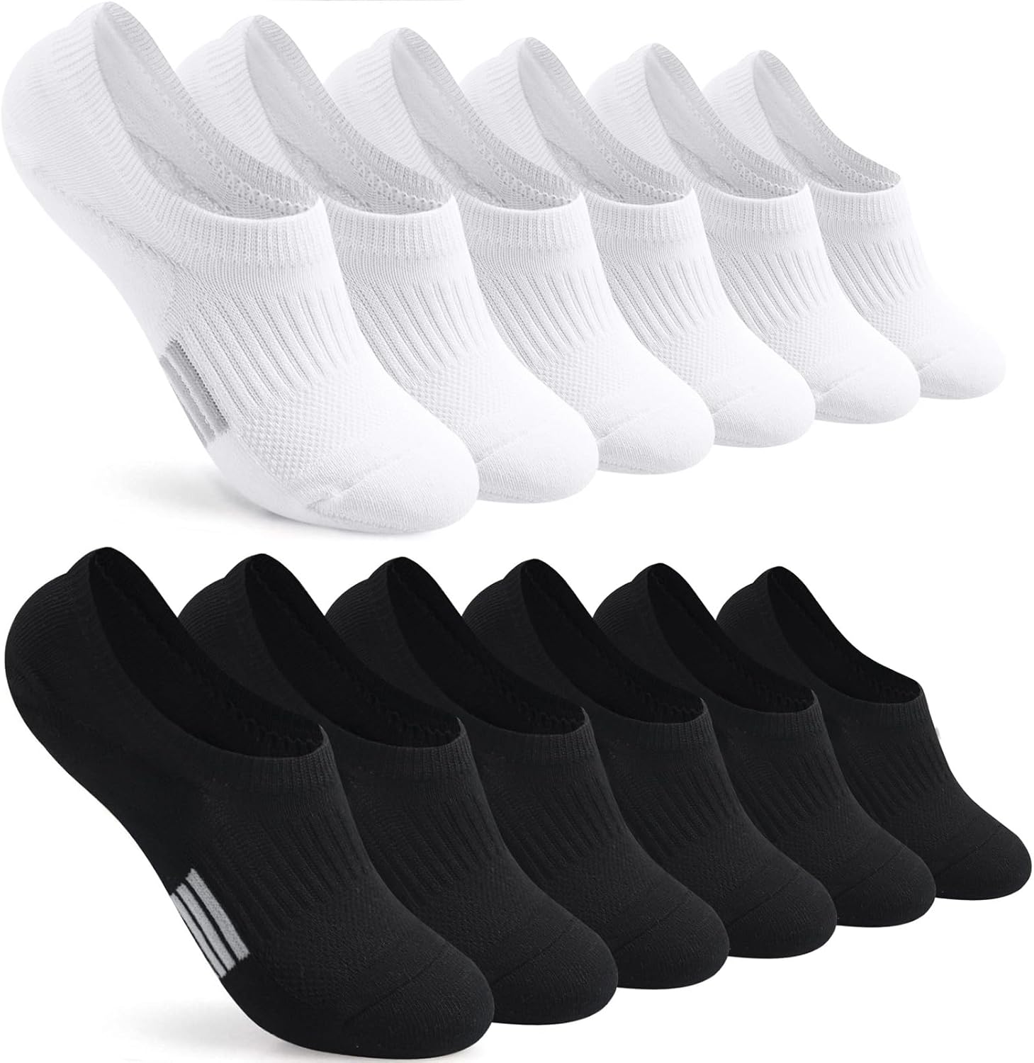 FAYBOX No Show Socks, Special Womens Cushioned Low Cut Footies, Innovative Invis...