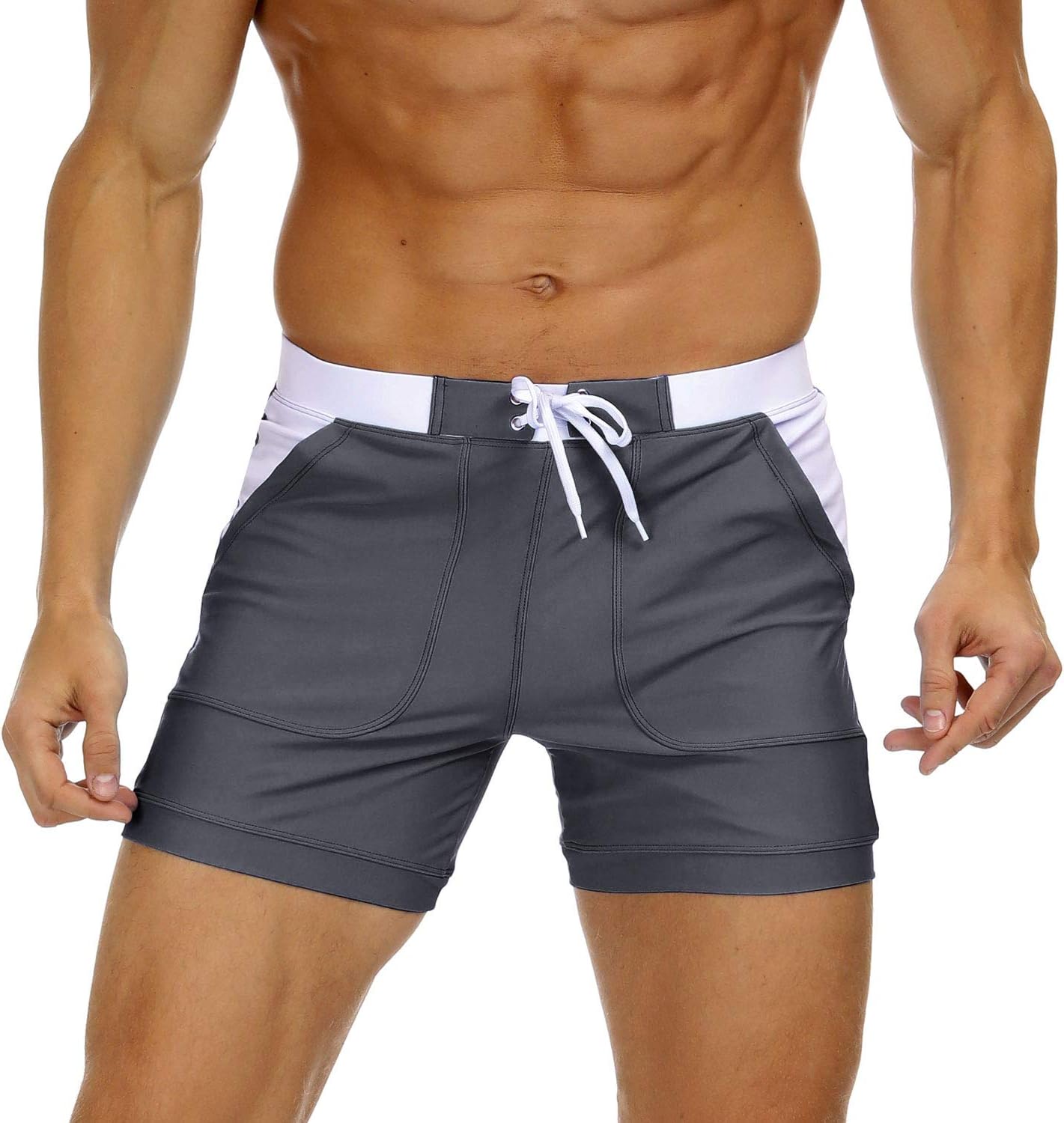 MAGNIVIT Men's Swimwear, Special Swimsuits for Solid Basic Long Swim Sport Trunk...