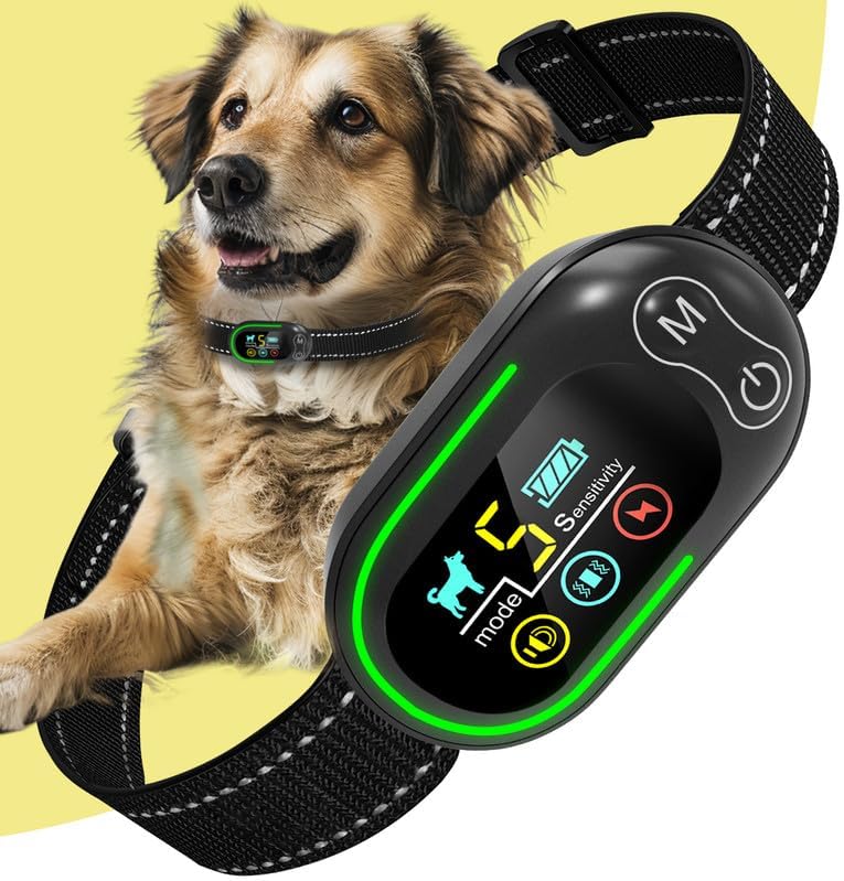 Bark Collar, Rechargeable Dog Bark Collar with 4 Modes Sound/Vibration/Electric...
