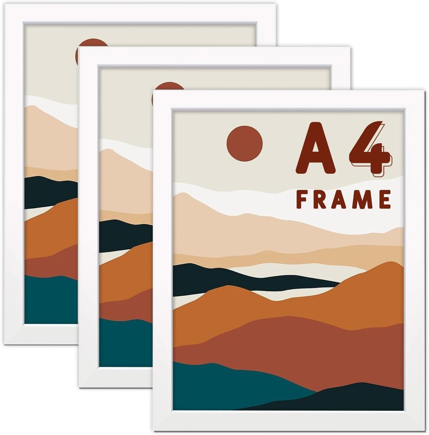 A4 Photo Frames - 3 Pack White Poster Frame 20x28.5cm White Picture Frames for T...