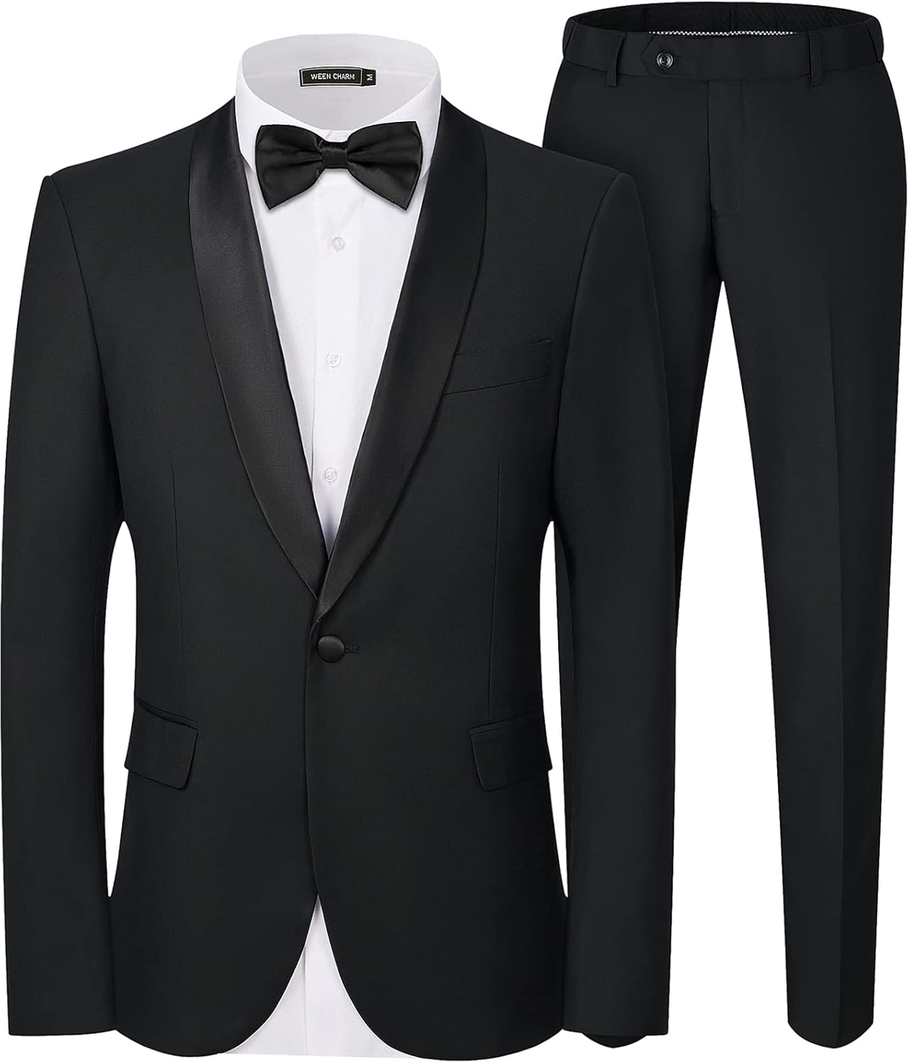 WEEN CHARM Men's Suits, Special Slim Fit Two Piece Suit, Innovative One Button B...