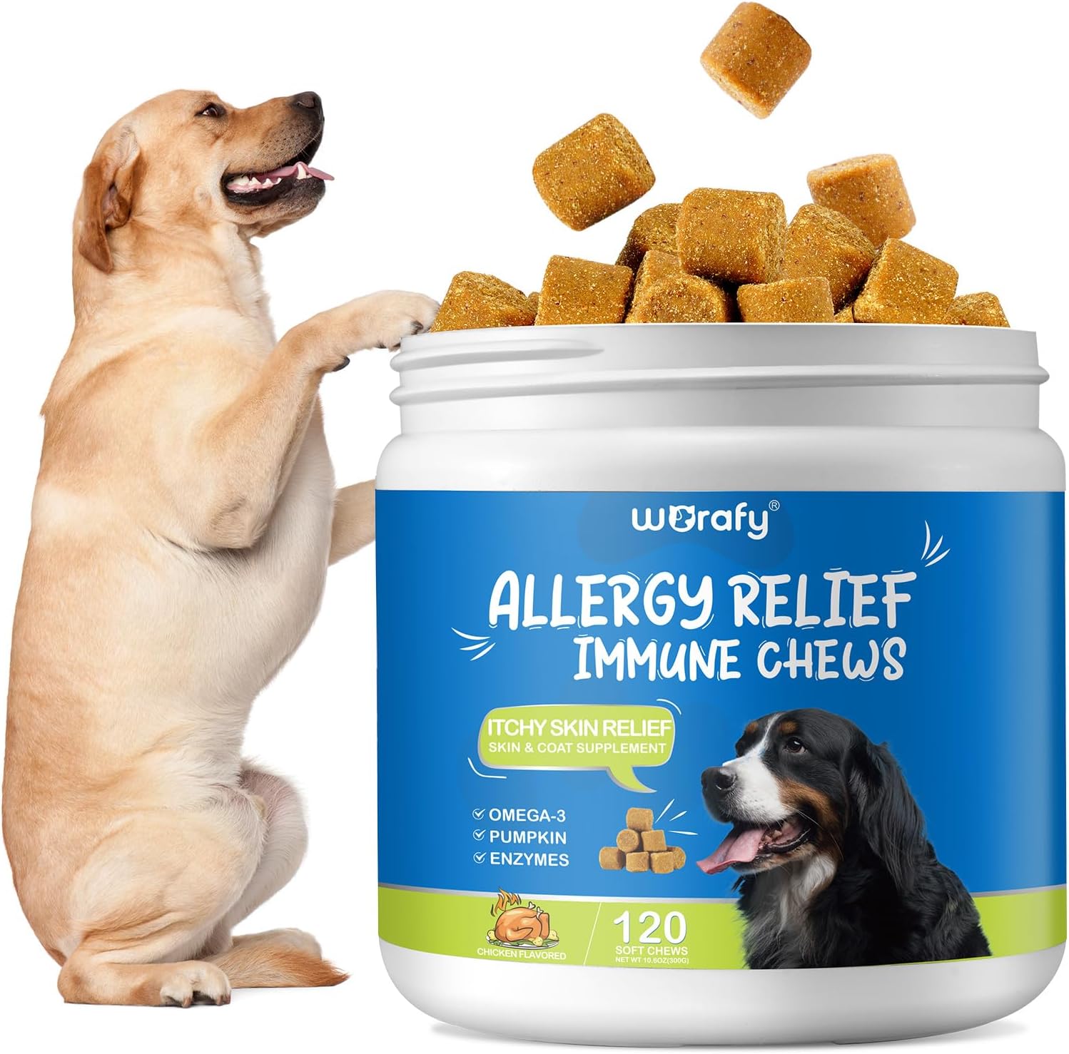 Vinimay Itchy Dog Skin Relief, Anti Itch and Immunity Treats for Dogs, Anti Itch...