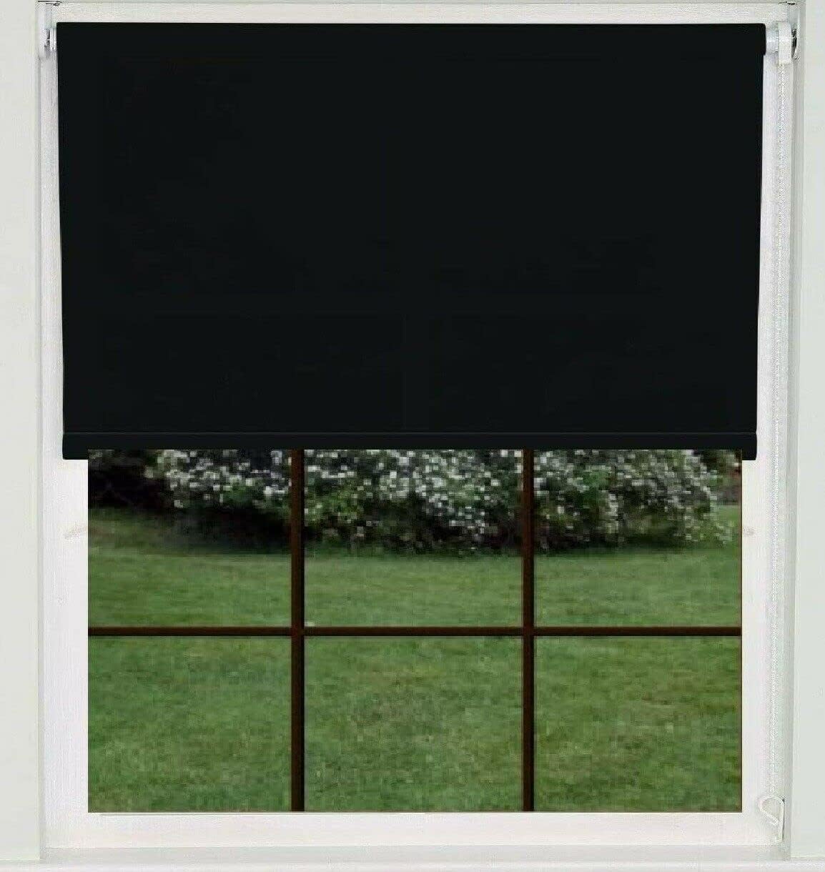 Thermal Insulated Blackout Fabric Roller Blinds, Easy Fit Room Darkening Shades...