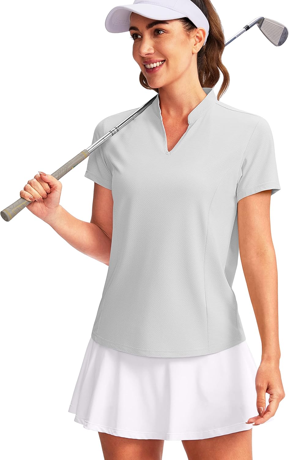 Obla Women's Golf Polo, Special Golf Polo Shirt V-Neck, Innovative Collarless Qu...