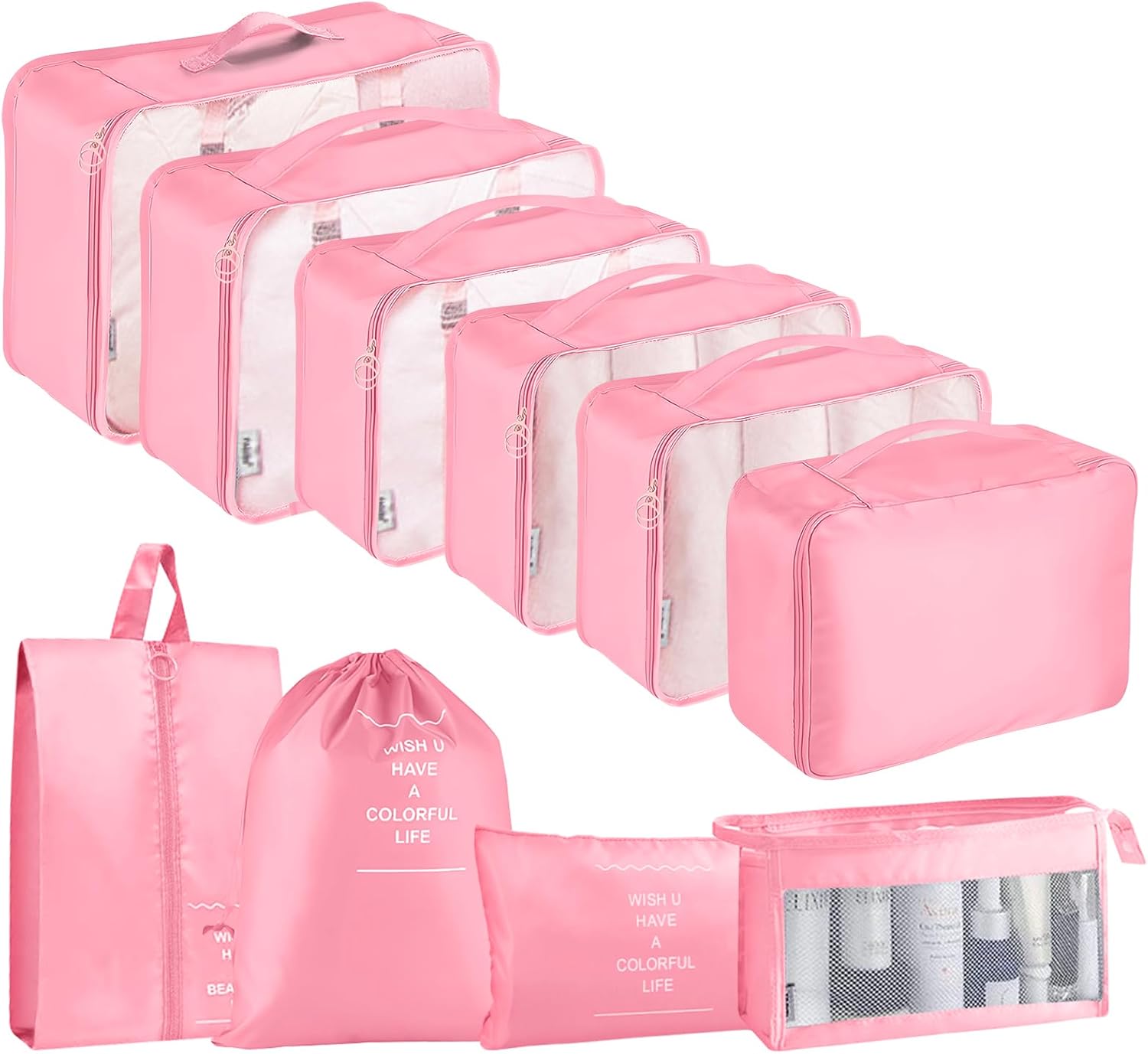 Packing Cubes for Suitcases, 10 pcs Travel Organiser Packing Bags for Clothes Sh...