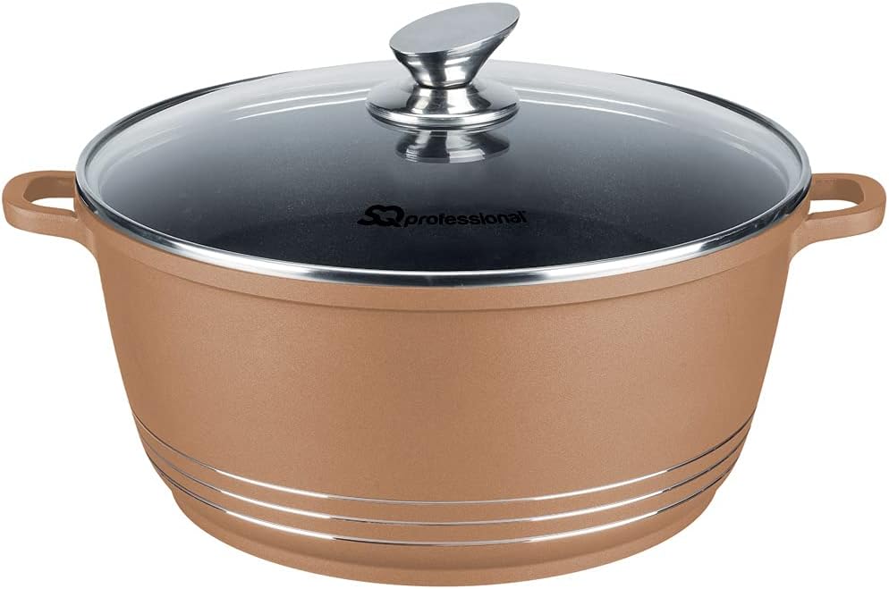SQ Professional NEA Die-Cast Aluminium Stockpot, Special Stew Pots with 3-Layer...