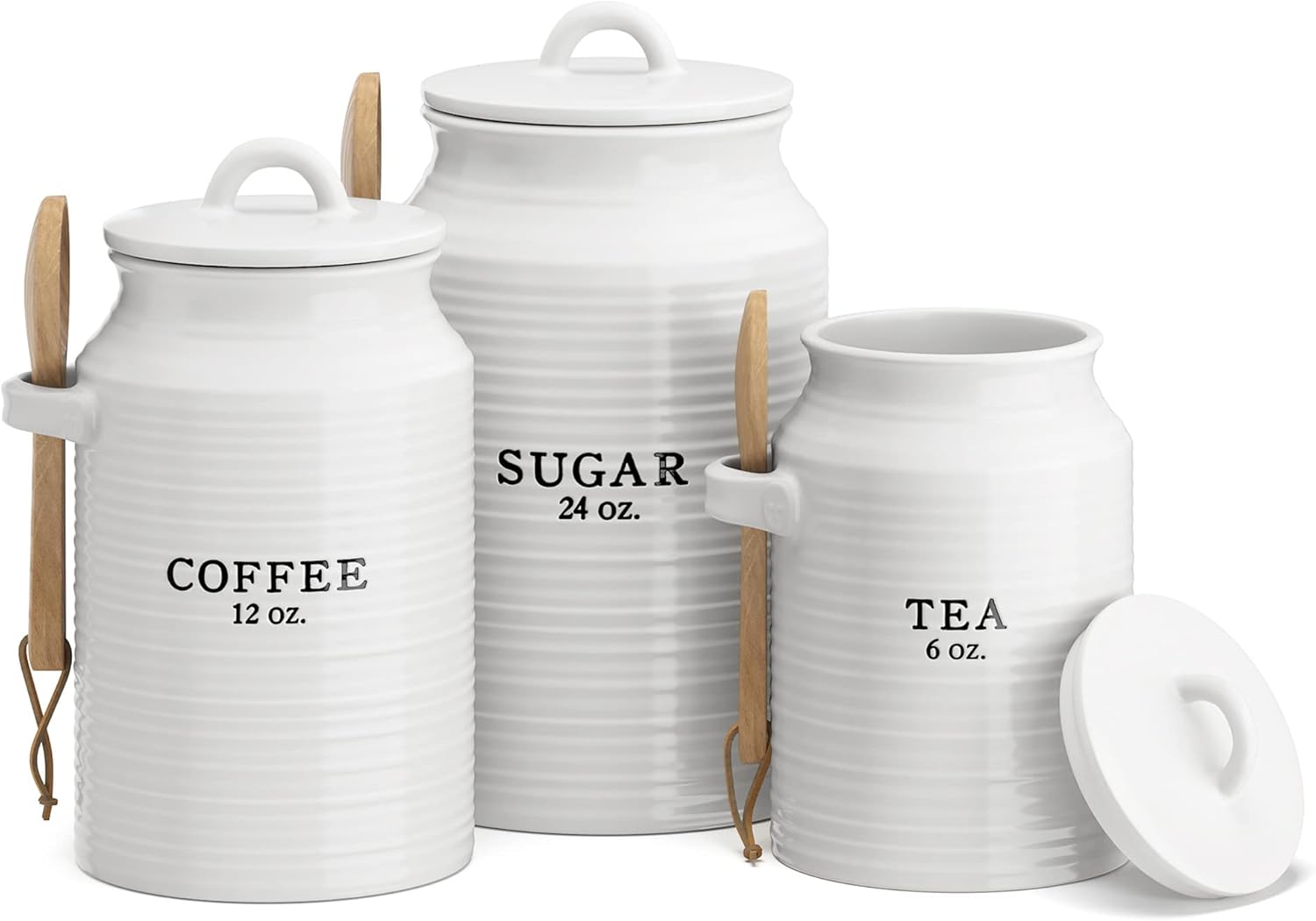 Barnyard Designs Canister Set for Kitchen Counter, Coffee Tea Sugar Container Ce...