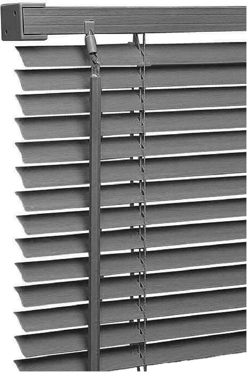 PVC Plain window Blinds - Grey Curtains - Included All fittings - Wand Control S...