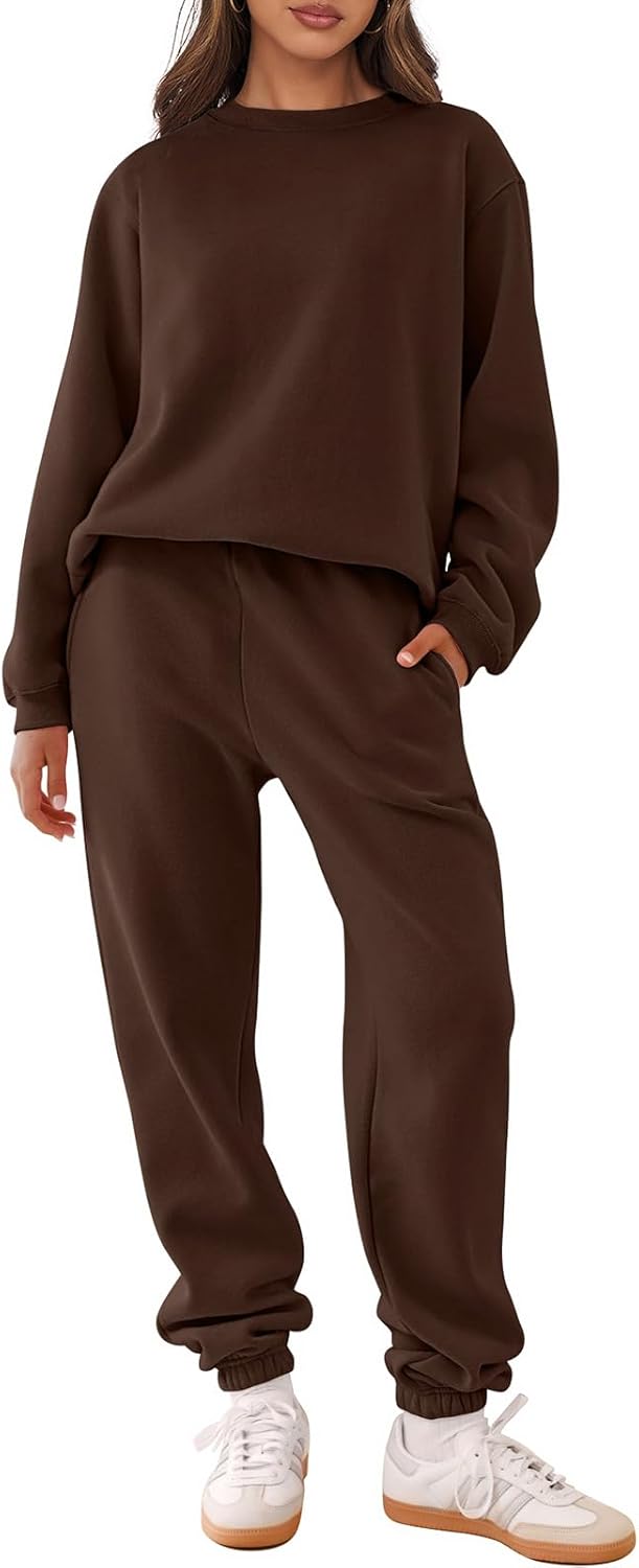 ANRABESS Women's Two Piece Outfits, Special Lounge Set Long Sleeve Crewneck Swea...