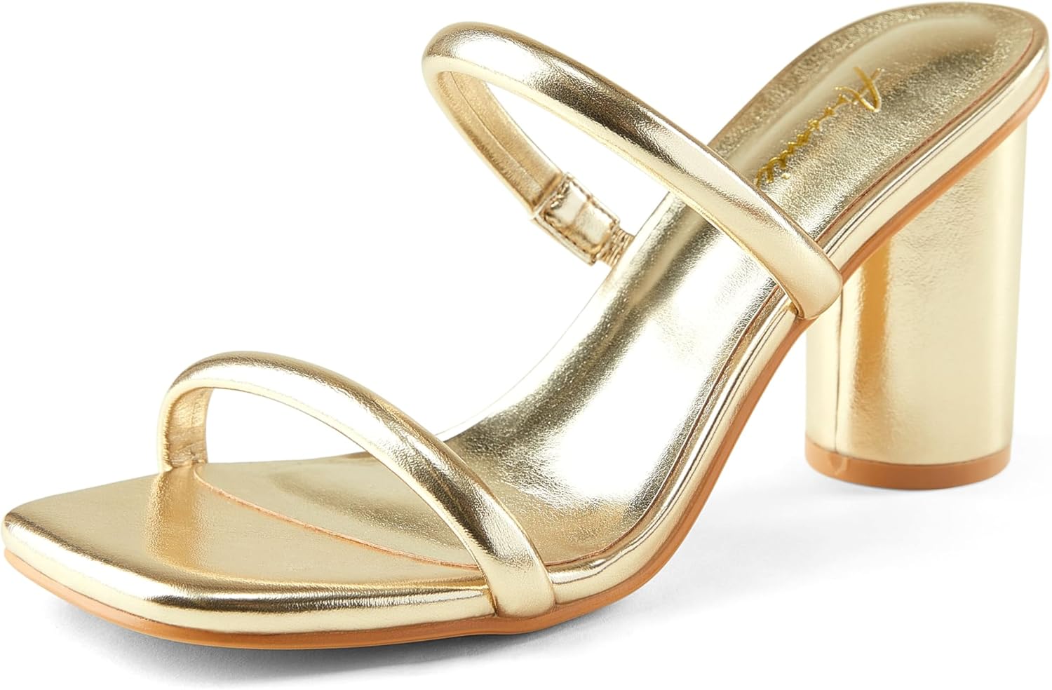 Arromic Women's Heeled Sandals Square Toe Two Strap Block Heels for Women Comfor...
