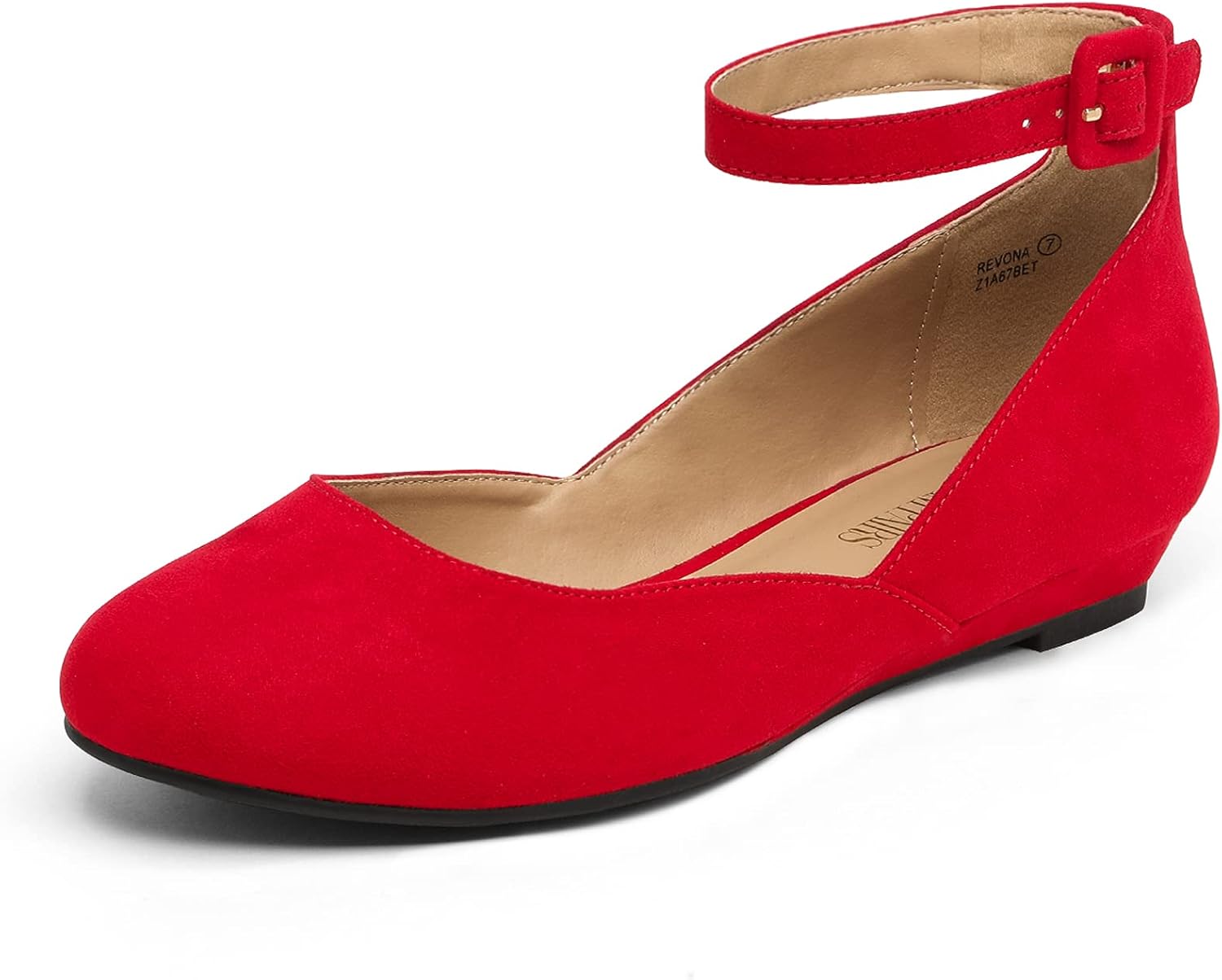 DREAM PAIRS Women's Flats, Special Ankle Strap Flats with Revona Wedge Bottom, H...
