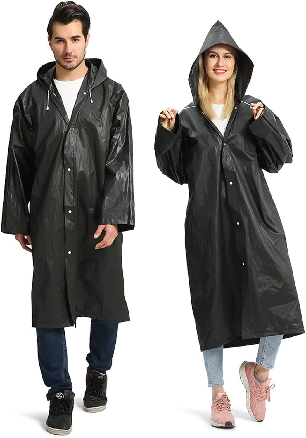 Opret 2 Pack Rain Poncho for Adults, Reusable Waterproof Raincoat with Hoods and...
