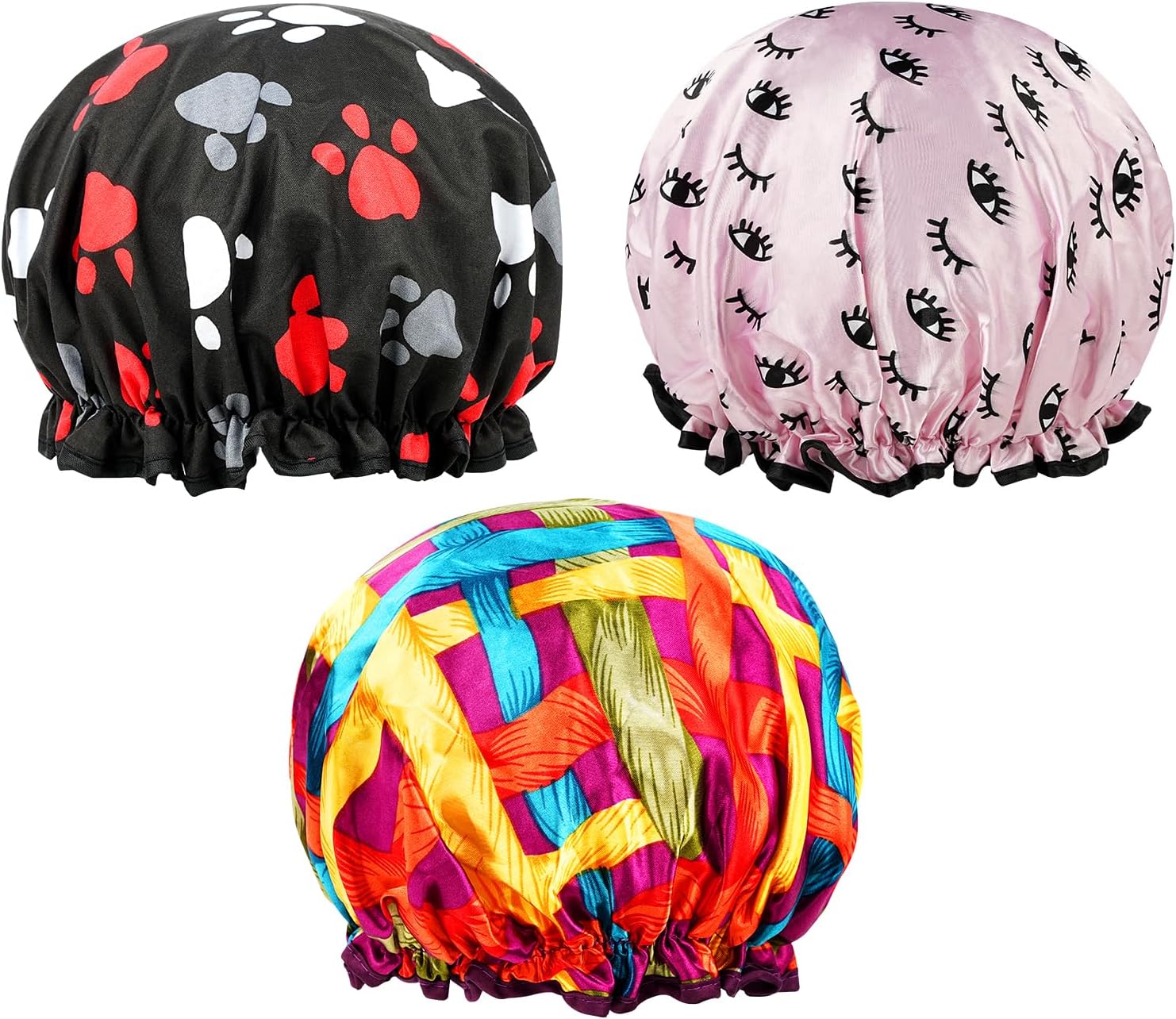 KissDate Double Layer Shower Cap, Special Waterproof Elastic Bath Cap, Innovativ...