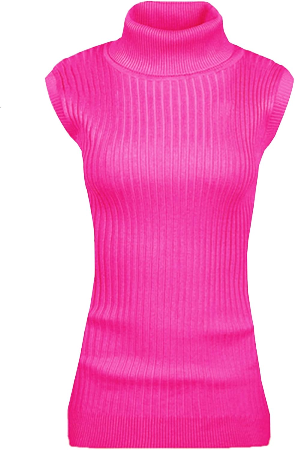 v28 Women Sleeveless High Neck Turtleneck Stretchable Knit Sweater Top Medium Ho...