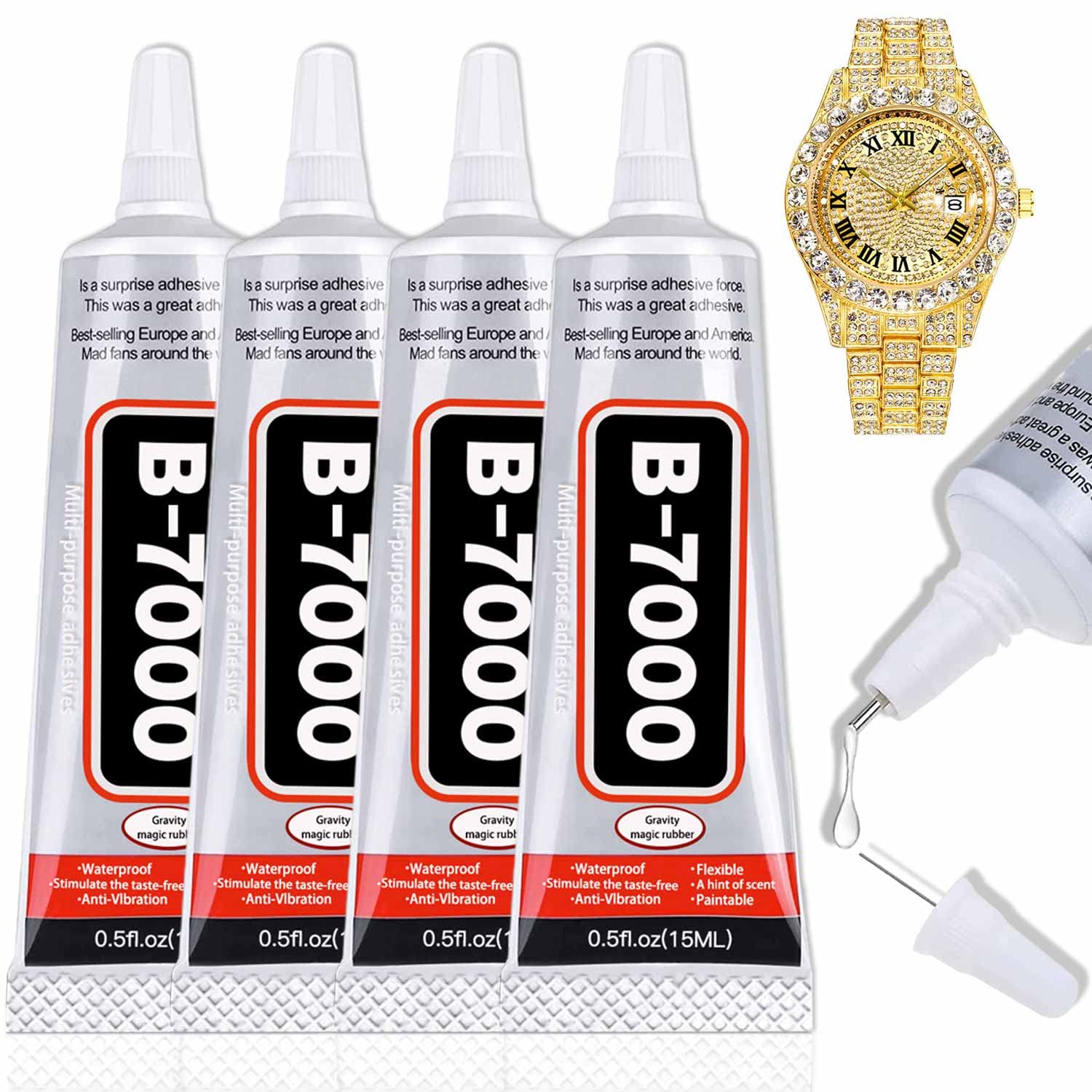 Viomis Jewelry and Bead Instant Adhesive Transparent,B-7000 Jewelry Glue for Met...