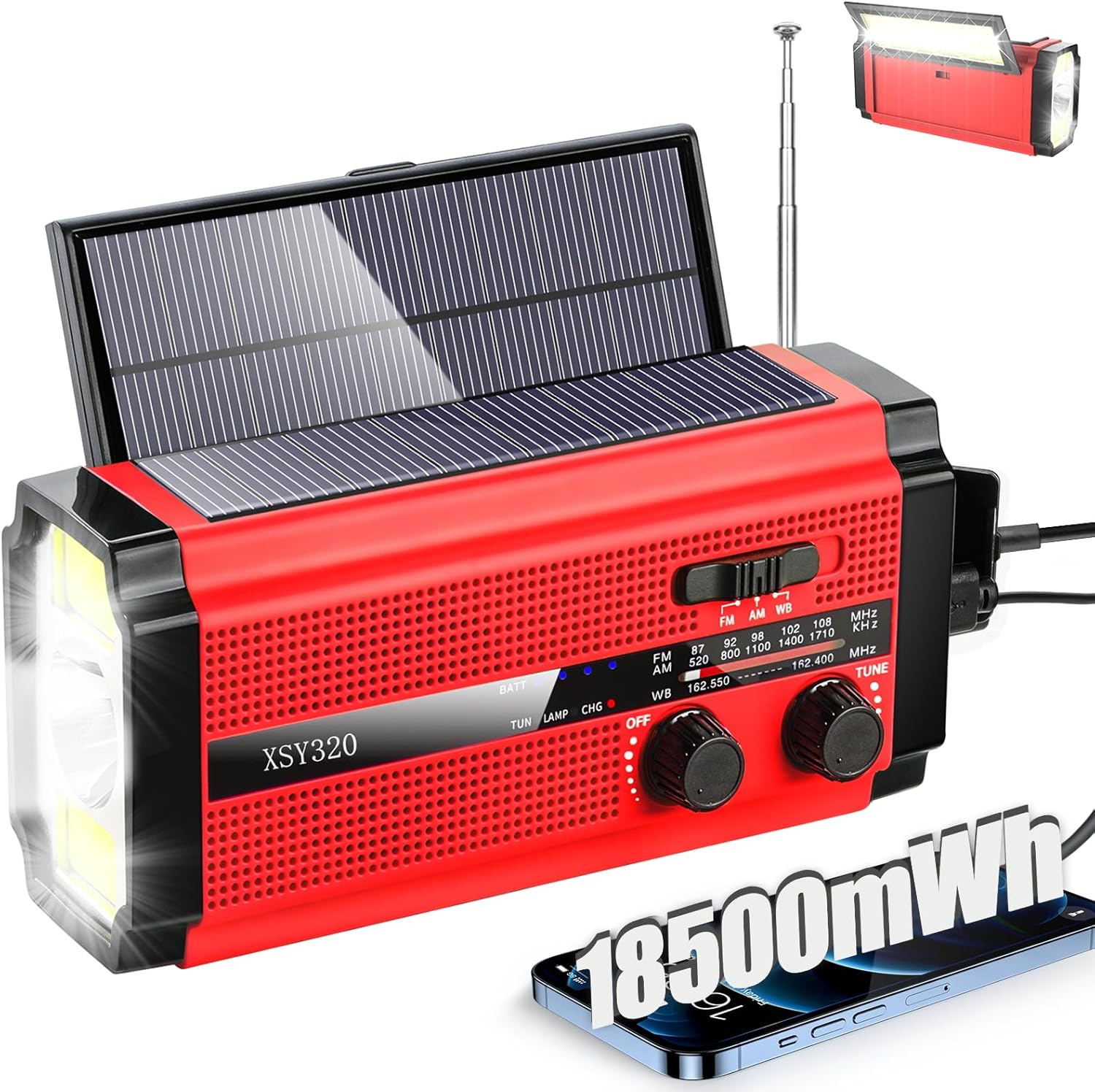 Emergency Crank Weather AM/FM Radio with 2 Solar P...