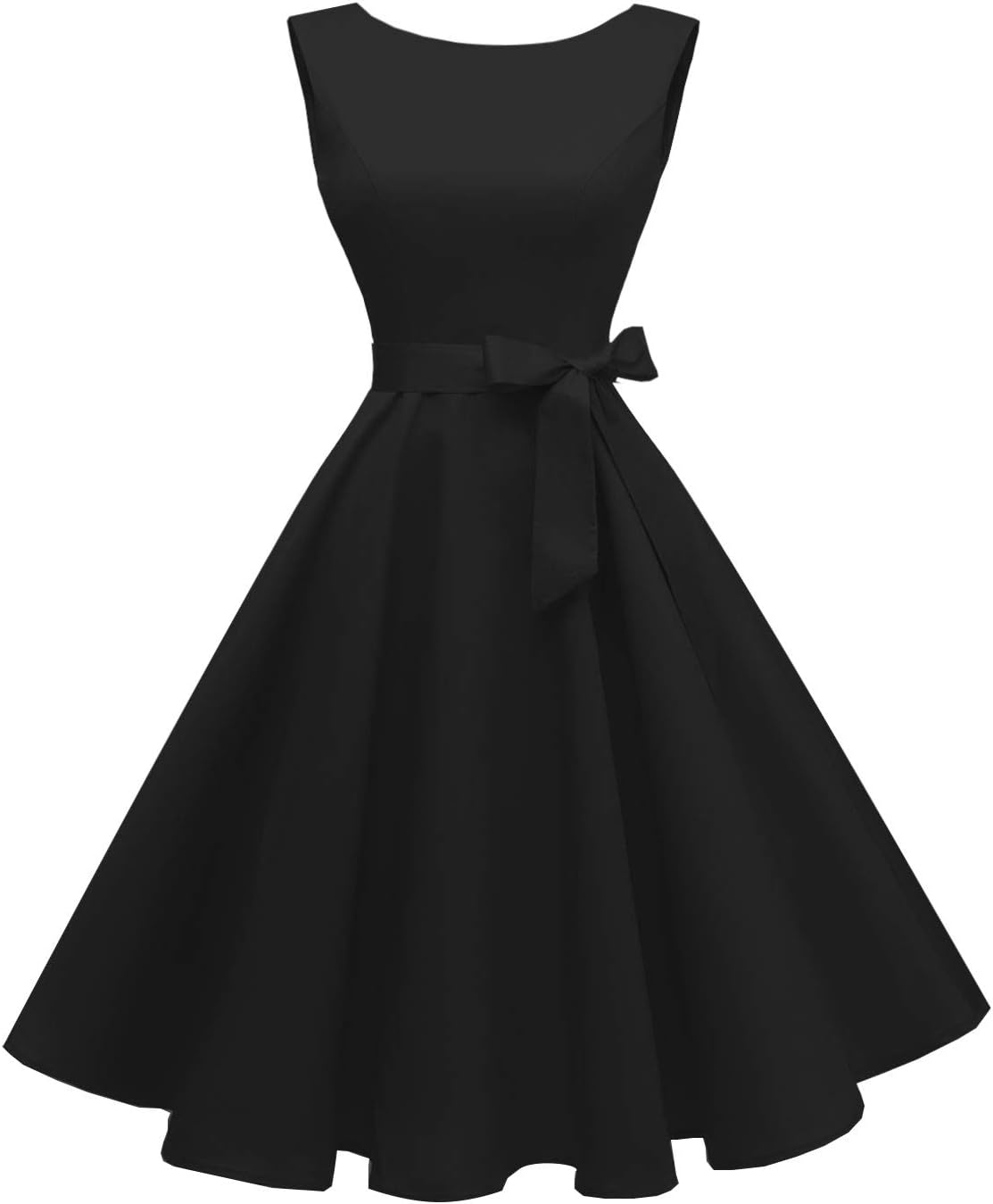Hanpceirs Women's Boatneck Sleeveless Swing Vintage 1950s Cocktail Dress New Med...