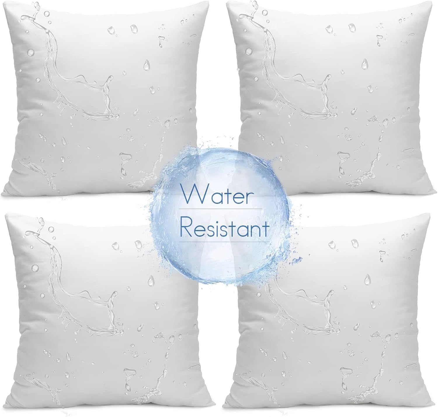 Ashler 20 x 20 Outdoor Pillows, Waterproof Inserts Set of 4 Water Resistant Thro...