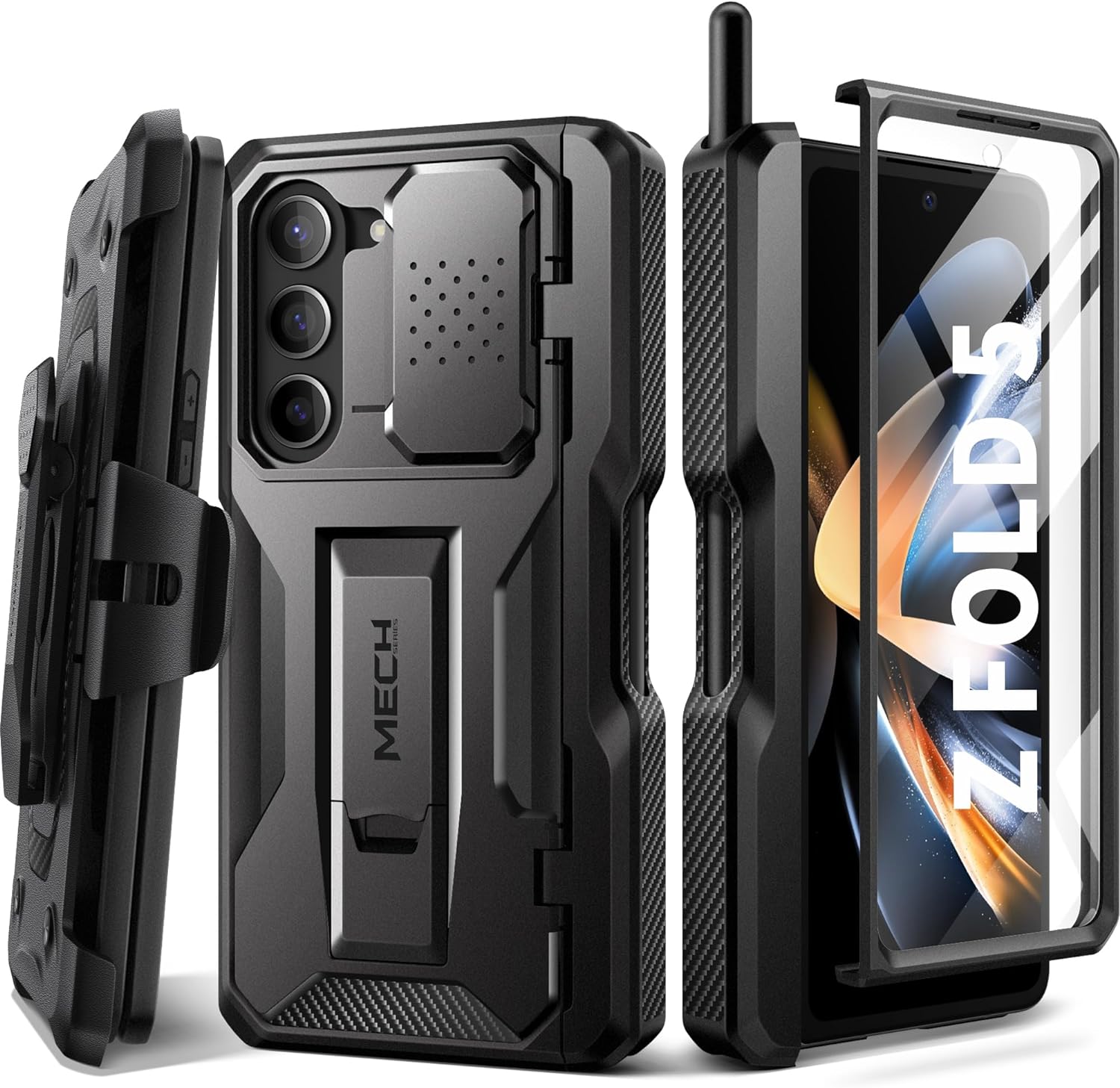 TONGATE for Galaxy Z Fold 5 Case, with New S Pen Holder & Screen Protector & Kic...