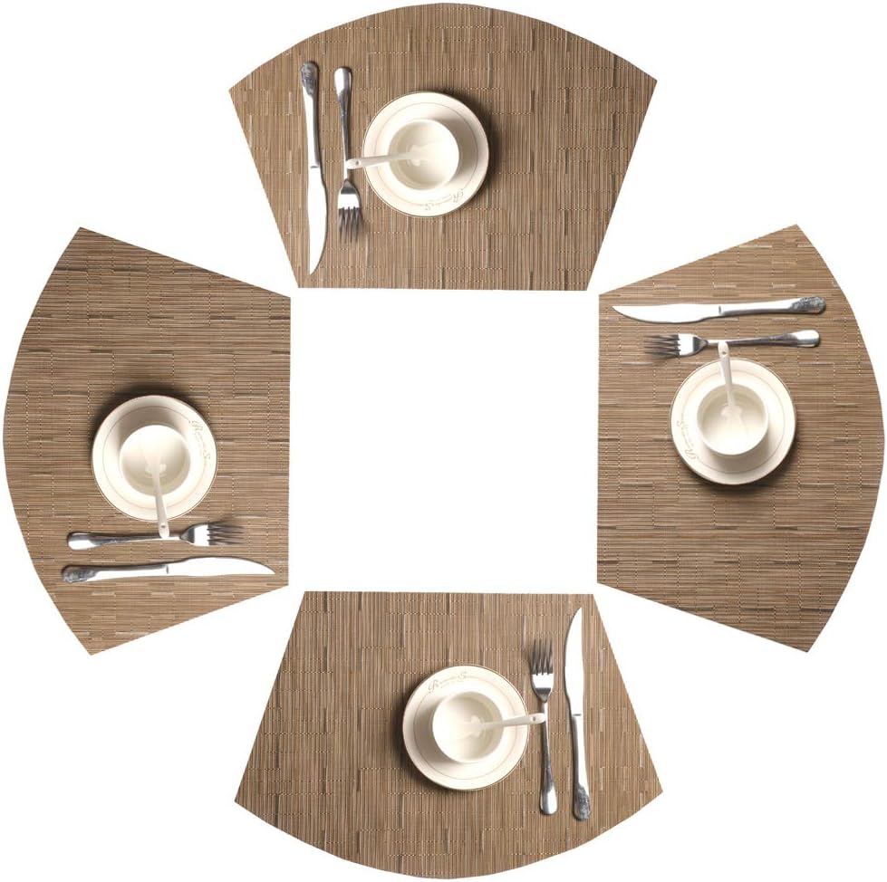 SHACOS Round Table Placemats, Special Set of 4 Wedge Placemats, Innovative Heat...