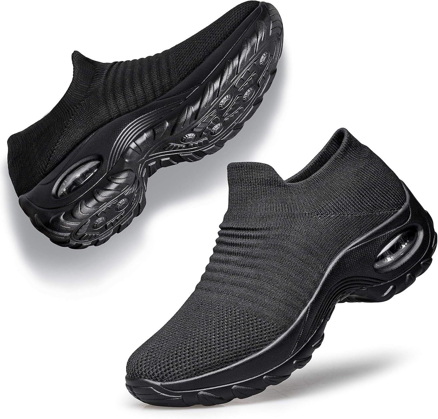 YHOON Women's Walking Shoes - Sock Sneakers Slip on Mesh Platform Air Cushion At...