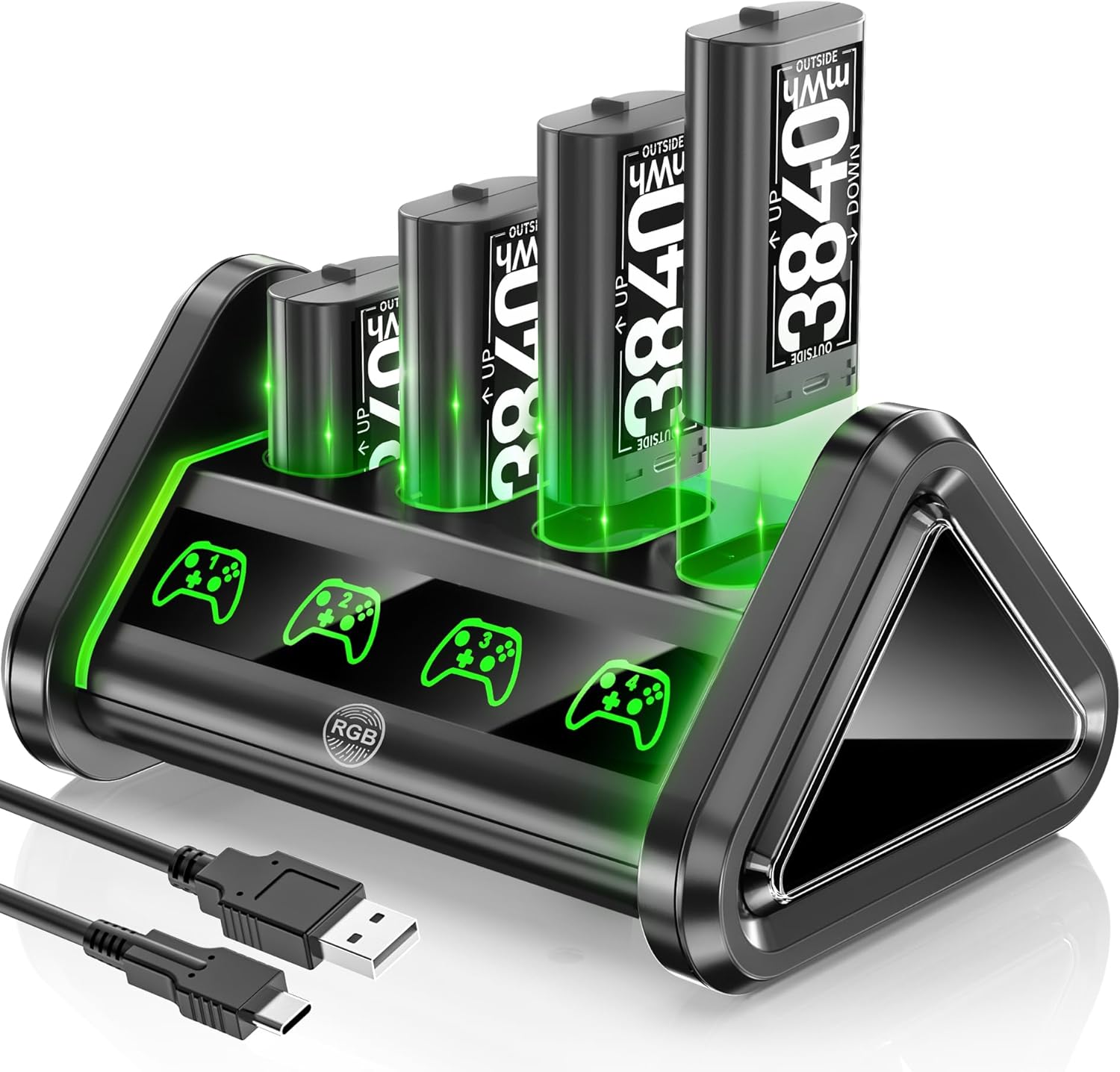 Rechargeable Battery for XboxOne/Xbox Series X|S, 4 x 3840mWh Batteries for Xbox...