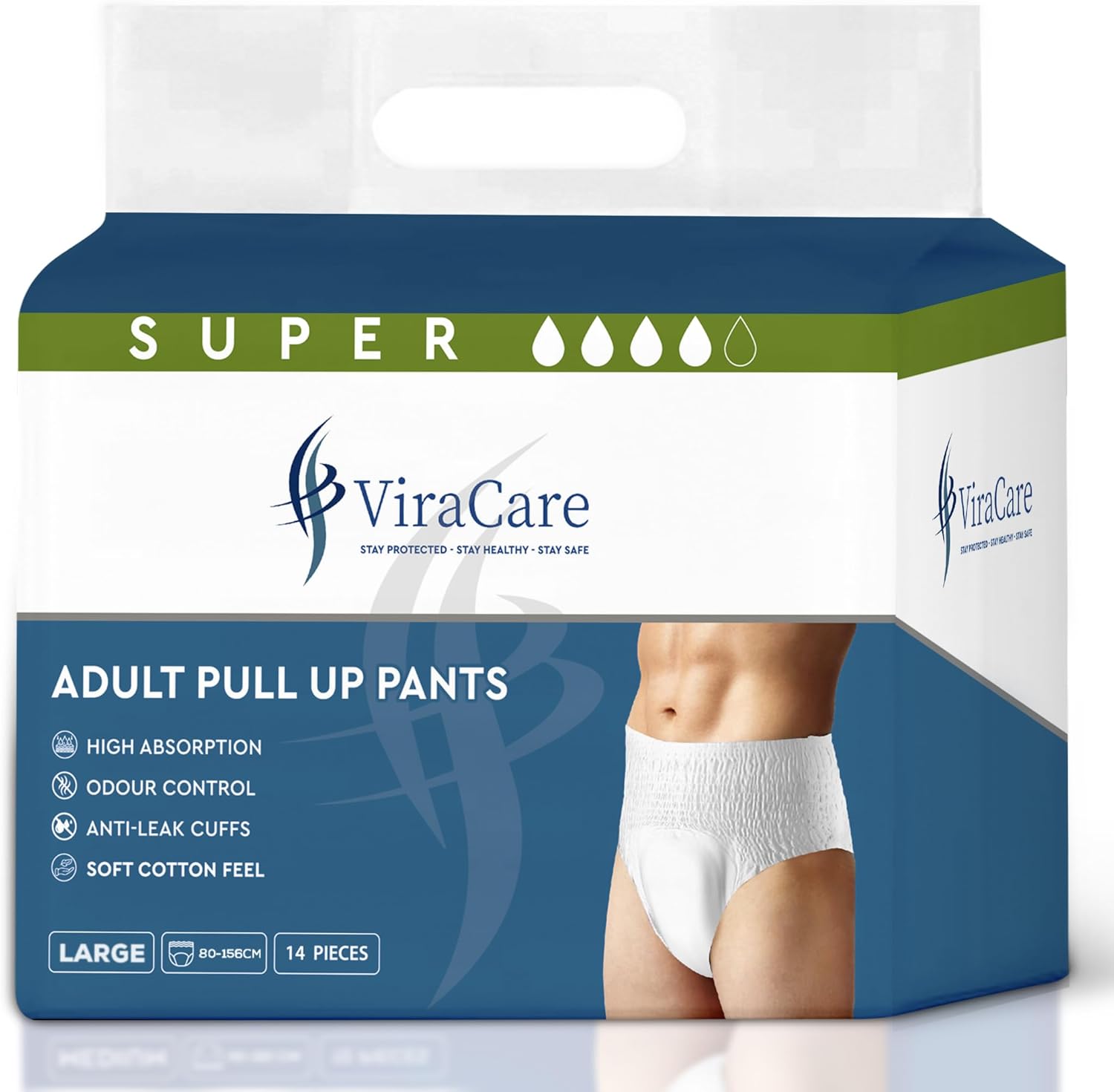 14 x Super Adult Nappies, Maximum Absorbency and Overnight Protection, Nappies f...