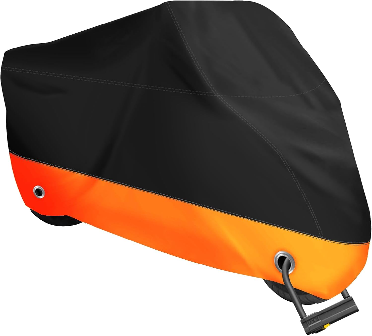 XYZCTEM Motorcycle Cover,All Season Black&Orange Waterproof Outdoor Sun Motorcyc...