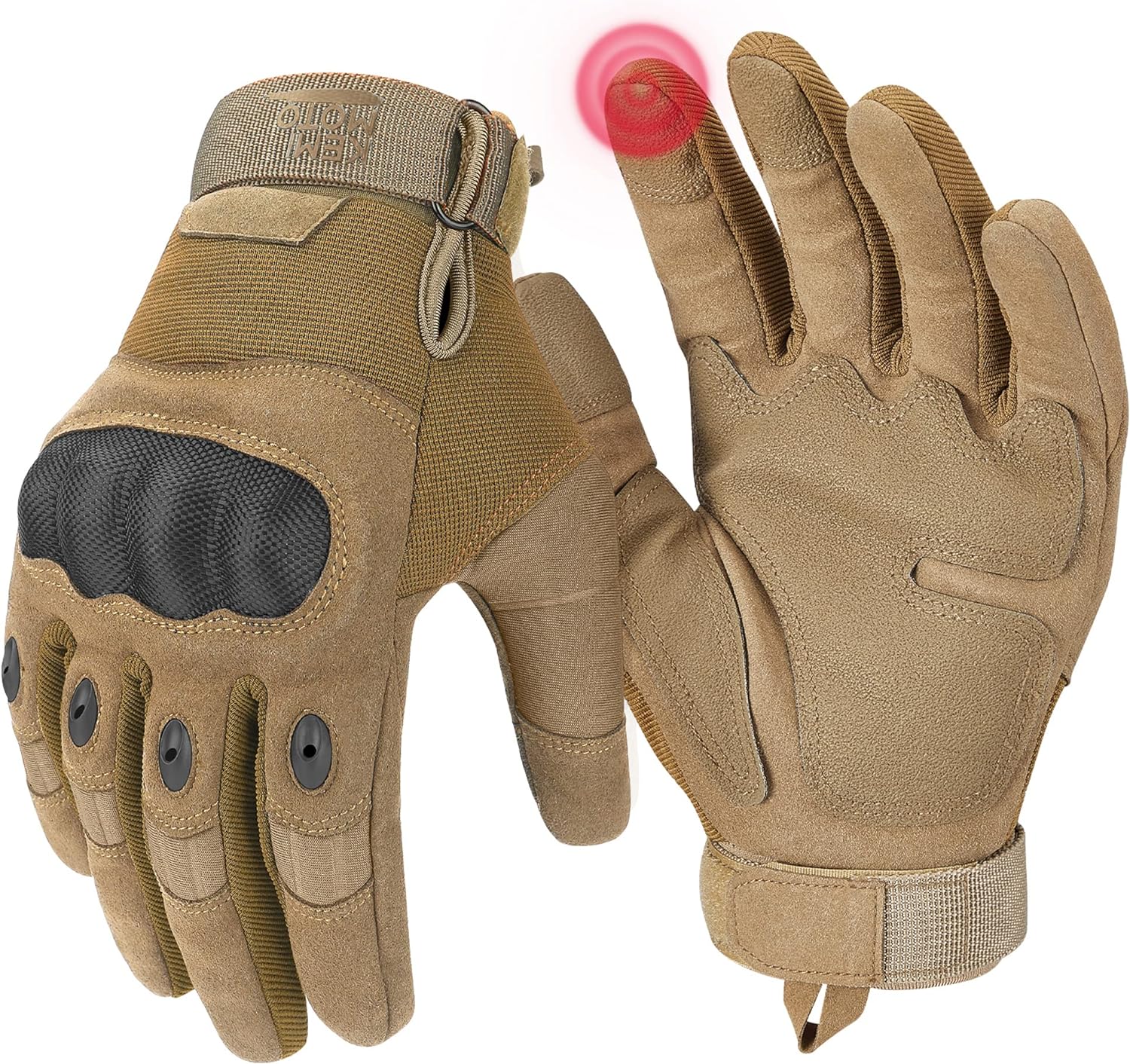 KEMIMOTO Tactical Gloves for Men, Touchscreen Motorcycle Gloves with Hard Shell...