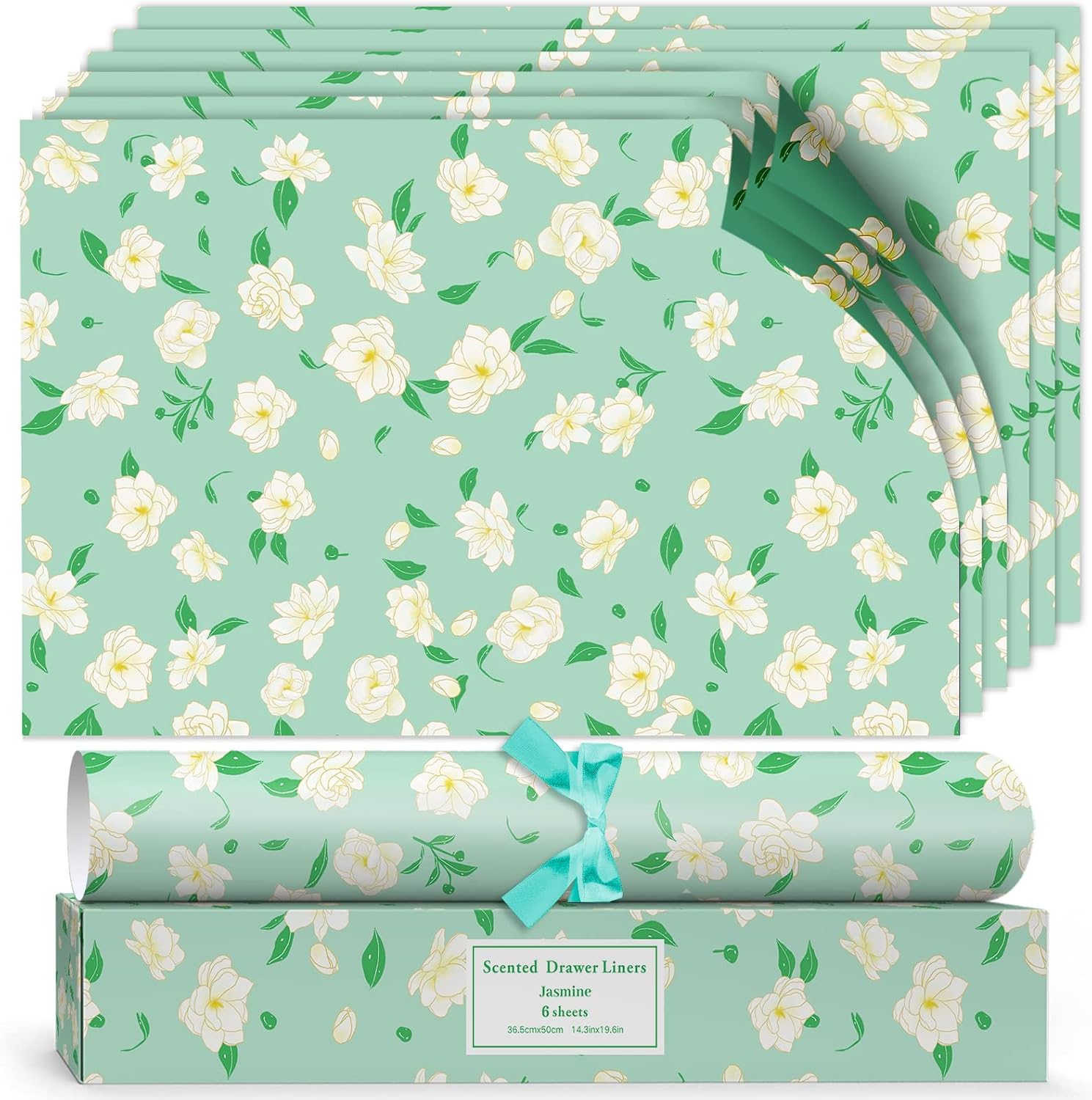 Scented Drawer Liners, Special Fresh Jasmine Scent Paper Liners, Innovative Frag...