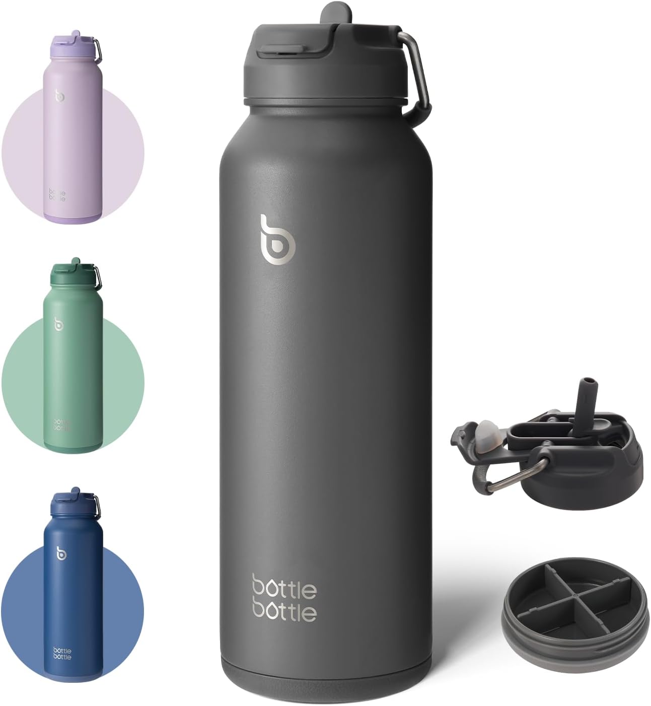 BOTTLE BOTTLE Insulated Water Bottle with Straw 1180ml(40oz) Sports Stainless St...