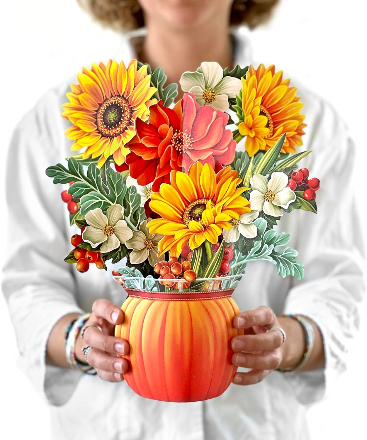 Freshcut Paper Pop Up Cards, 12 Inch Life Sized Forever Flower Bouquet 3D Popup...